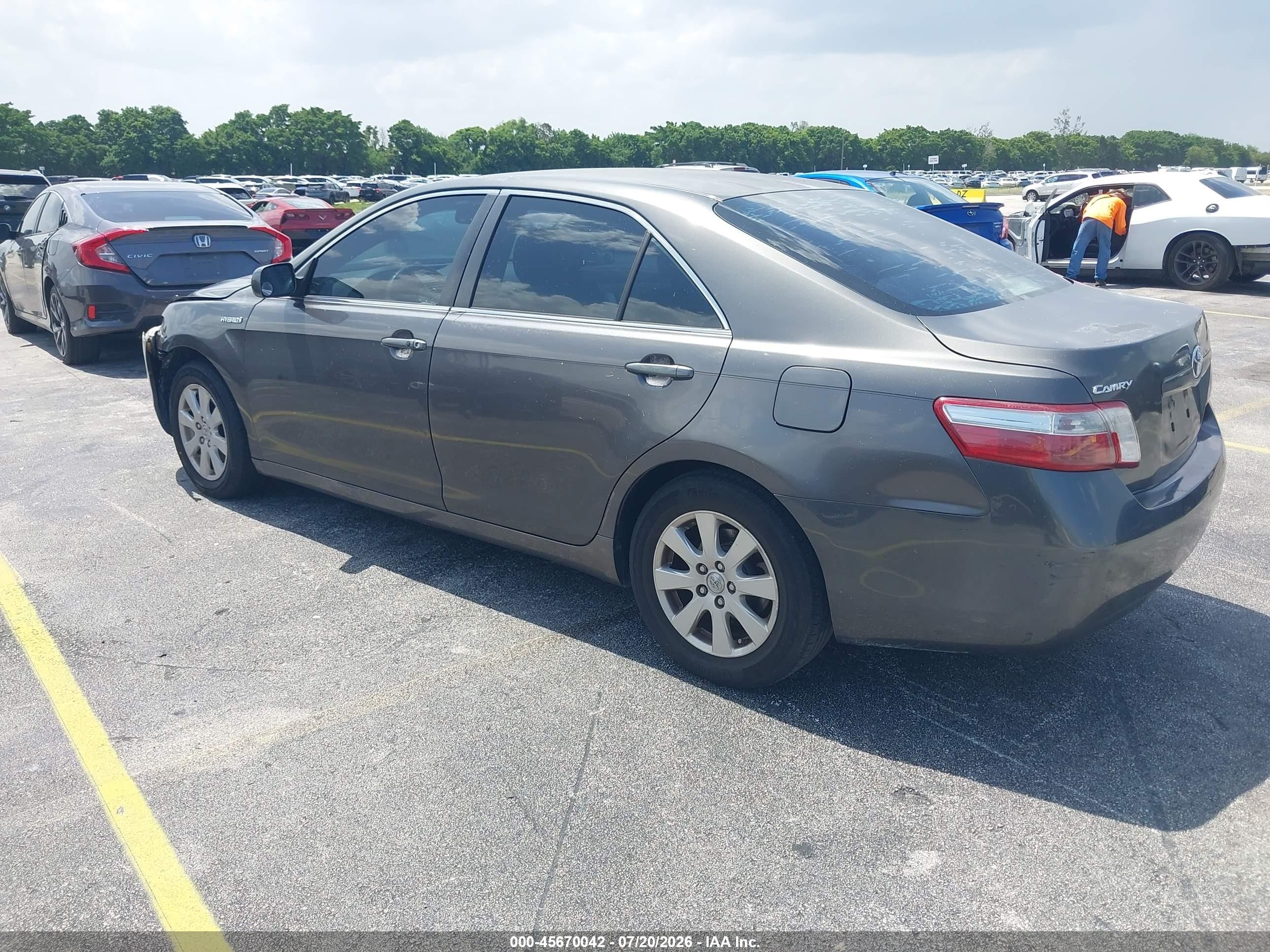 2007 Toyota Camry Hybrid Gray vin: JTNBB46KX73043221