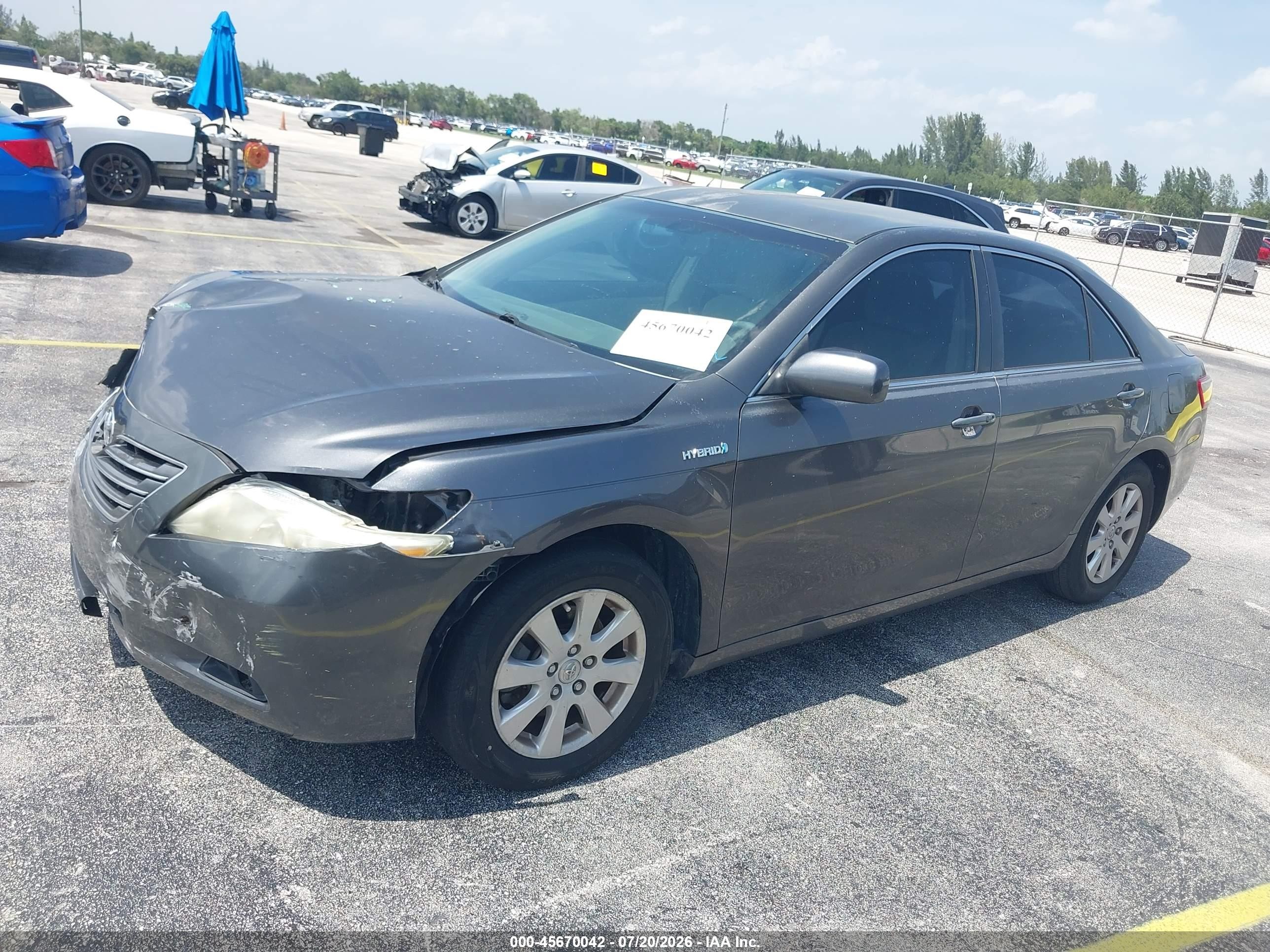 2007 Toyota Camry Hybrid Gray vin: JTNBB46KX73043221