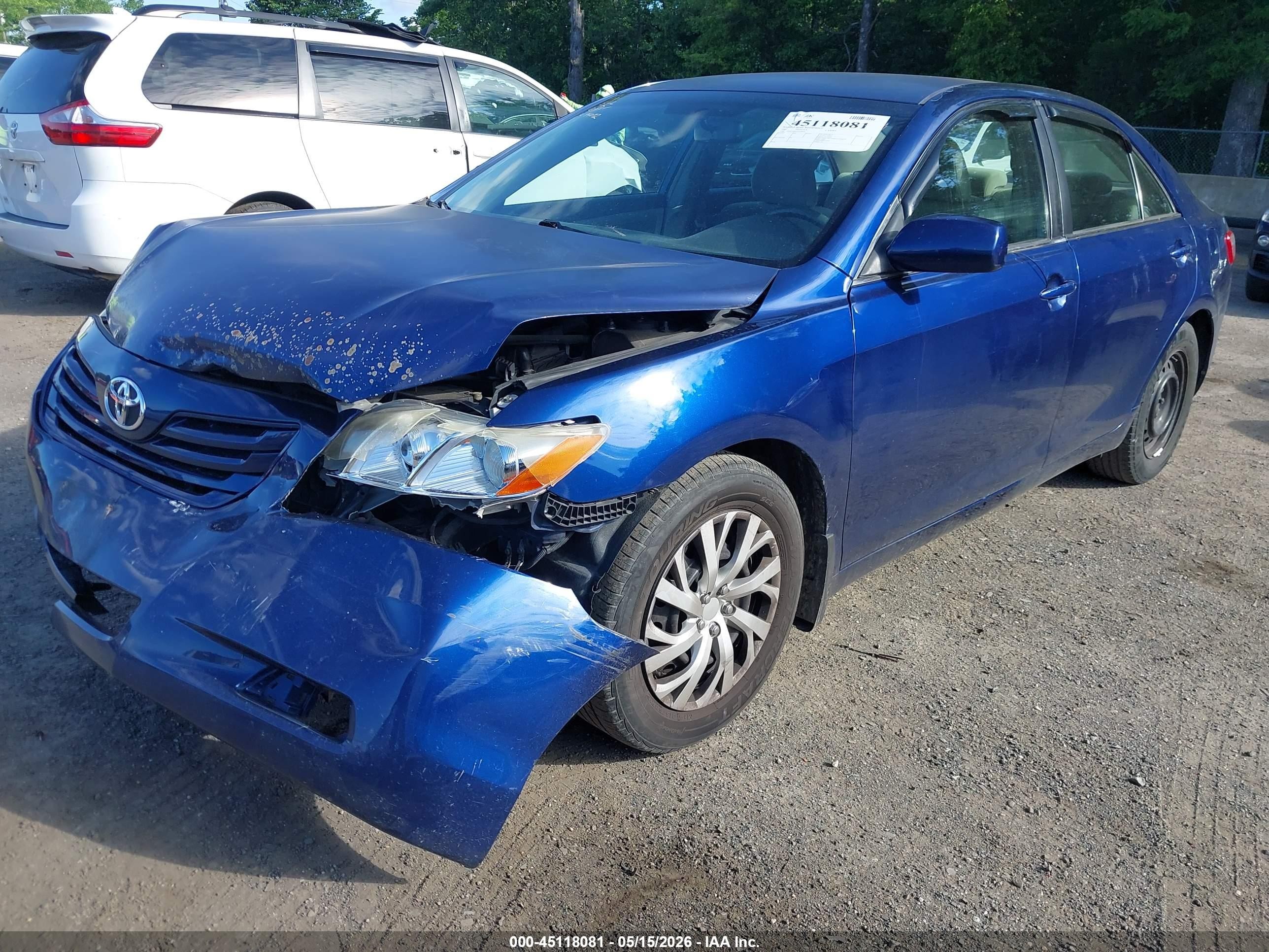 2007 Toyota Camry Ce Blue vin: JTNBE46K073094072