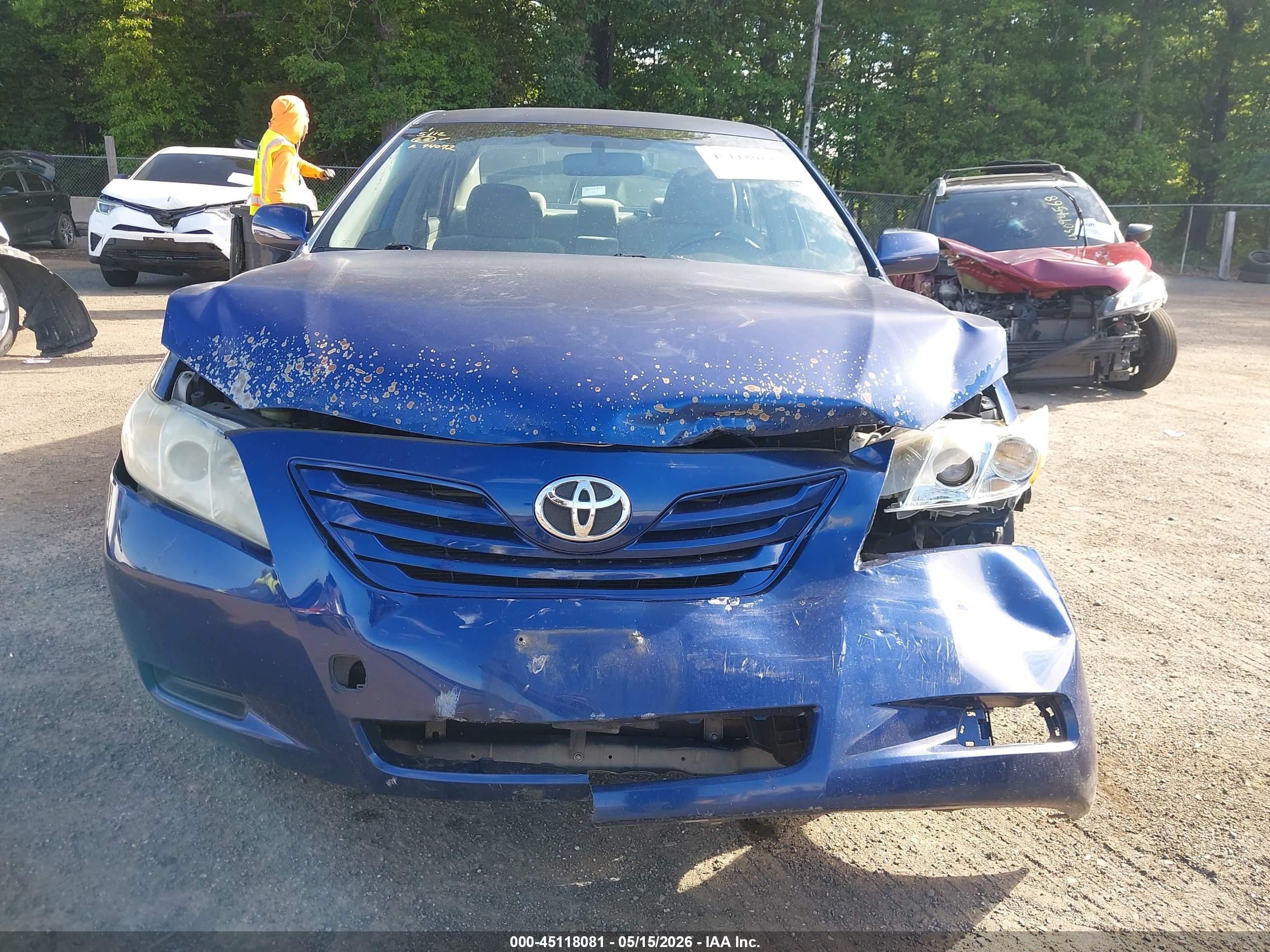2007 Toyota Camry Ce Blue vin: JTNBE46K073094072