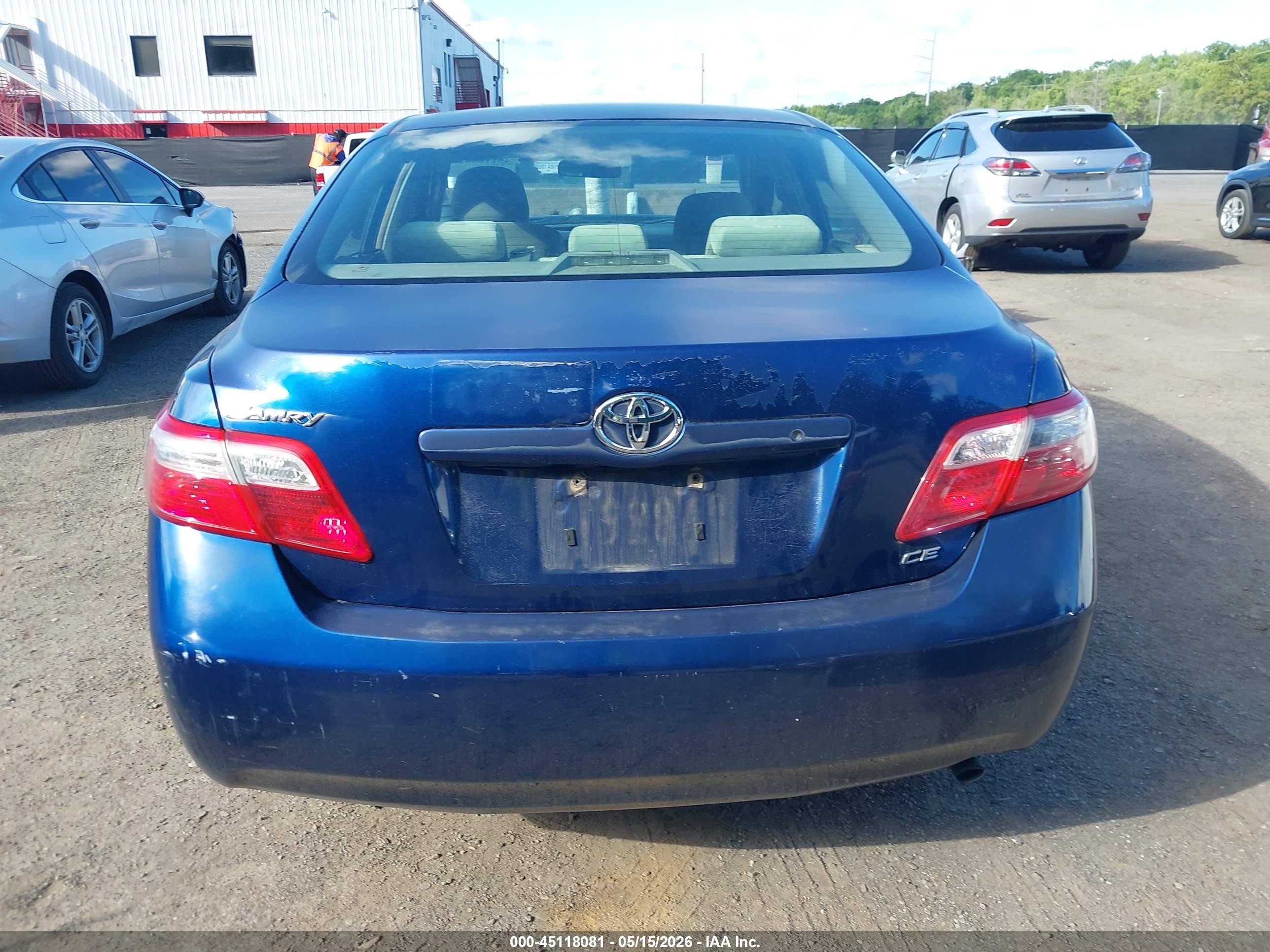 2007 Toyota Camry Ce Blue vin: JTNBE46K073094072