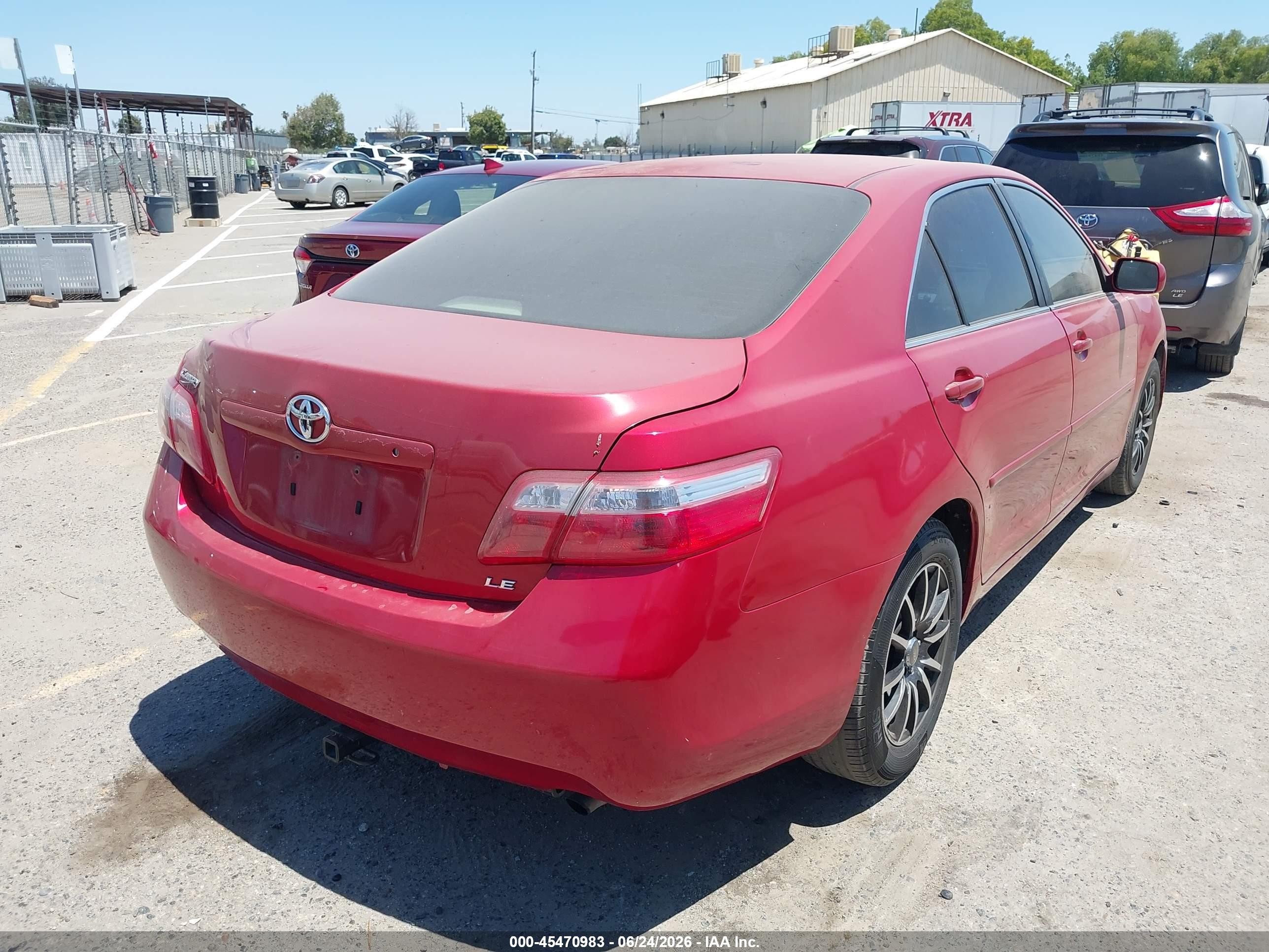 2007 Toyota Camry Le Red vin: JTNBE46K473075993