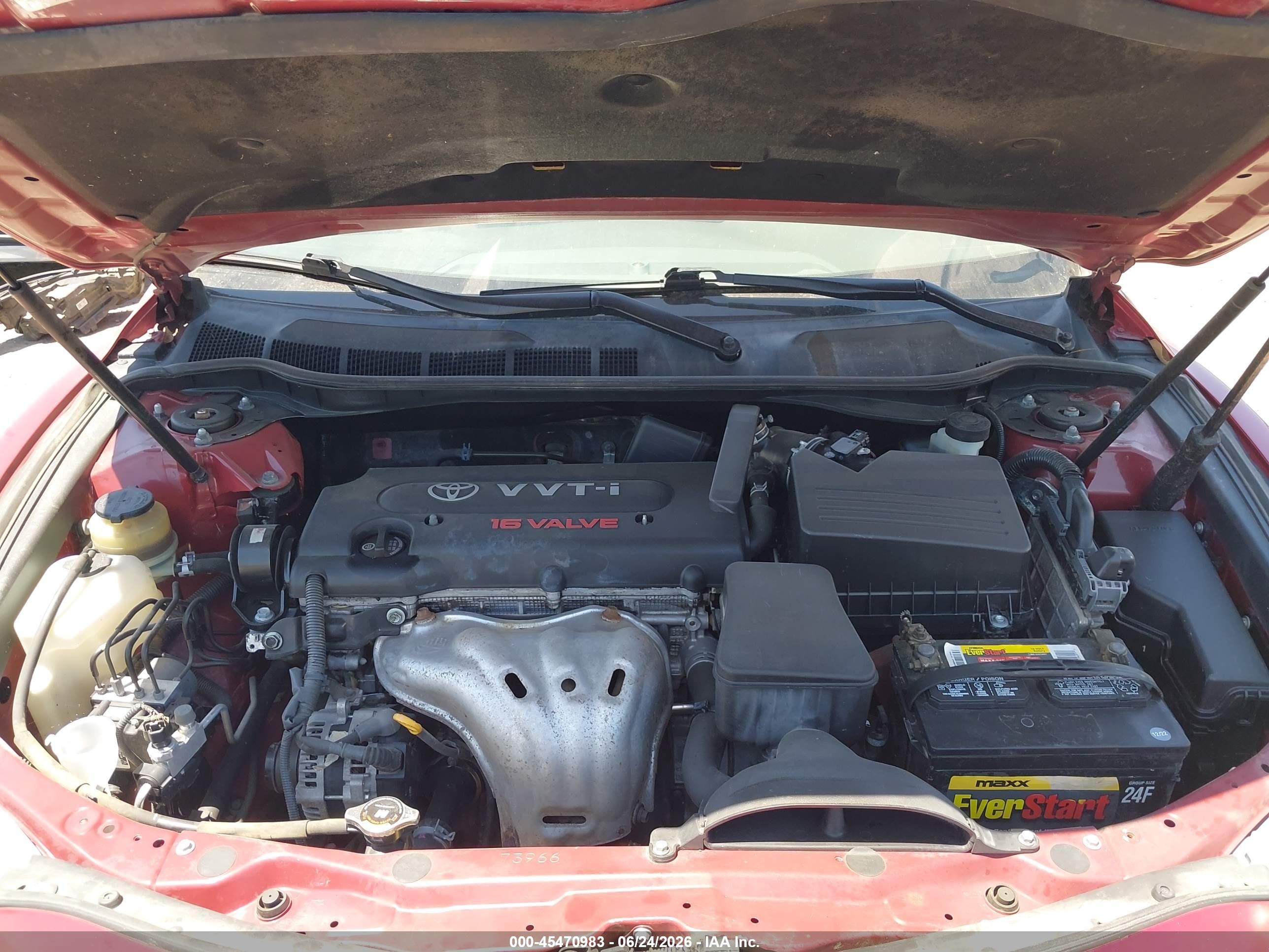 2007 Toyota Camry Le Red vin: JTNBE46K473075993