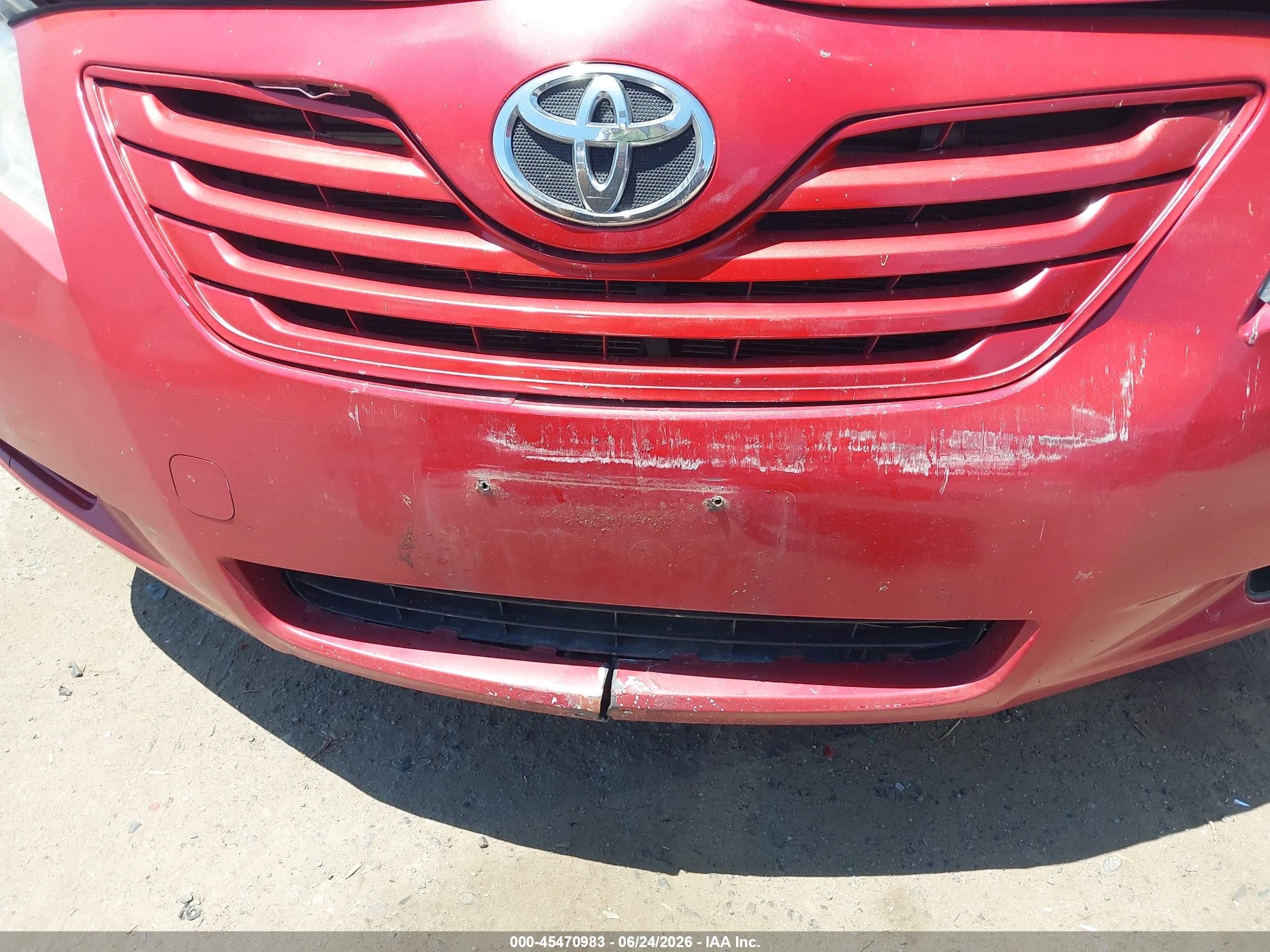 2007 Toyota Camry Le Red vin: JTNBE46K473075993