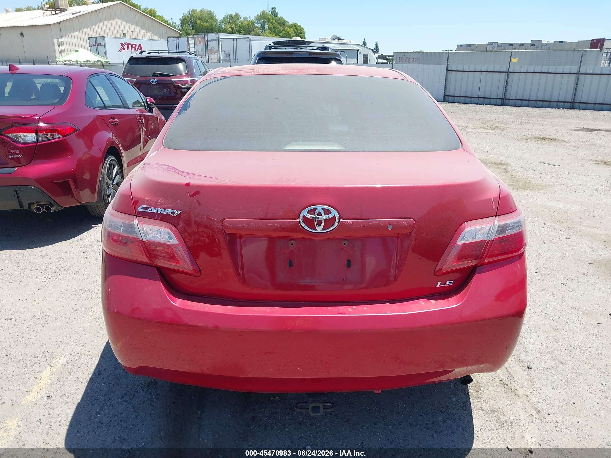 2007 Toyota Camry Le Red vin: JTNBE46K473075993