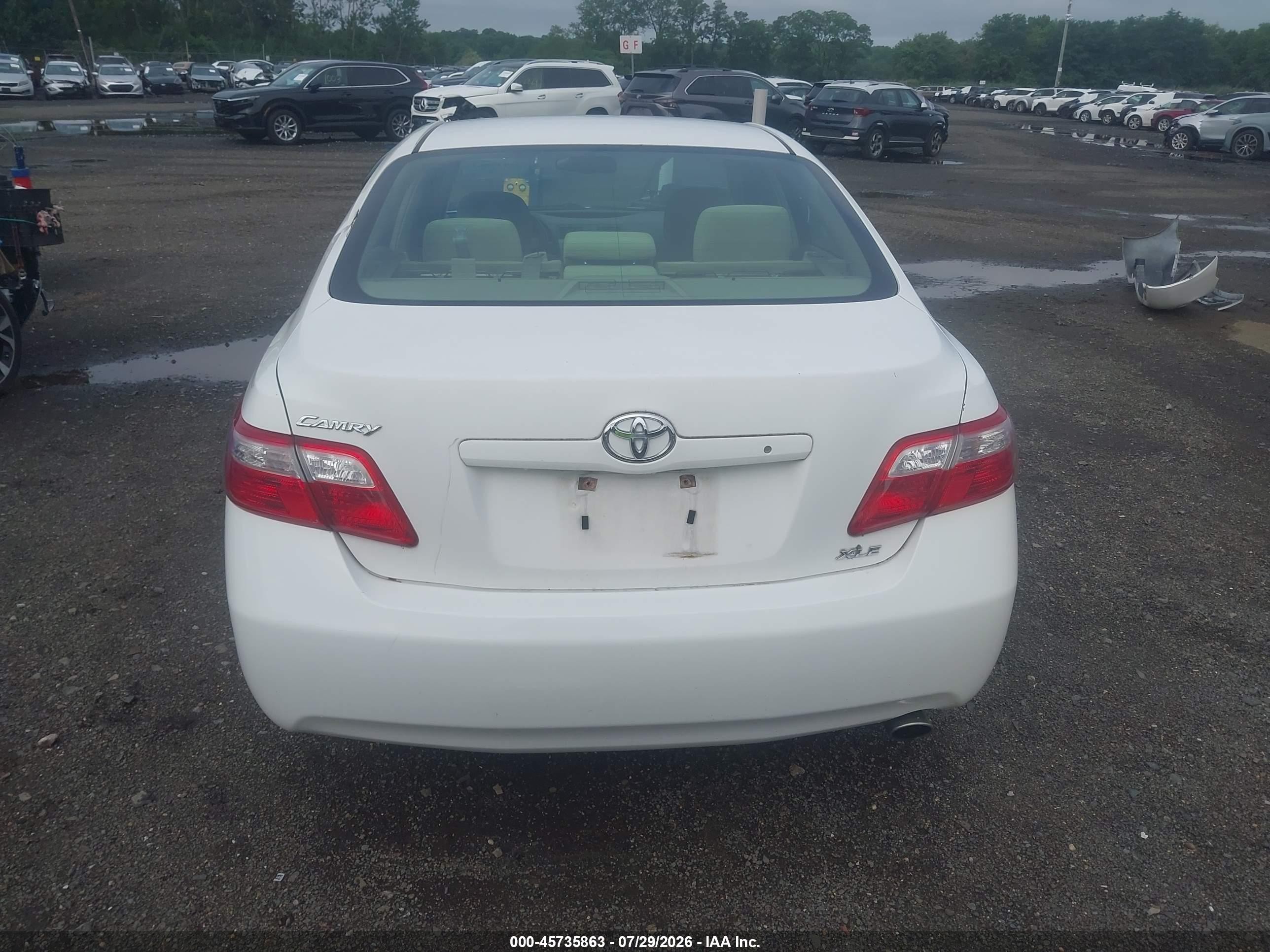 2007 Toyota Camry Xle White vin: JTNBE46K473077422