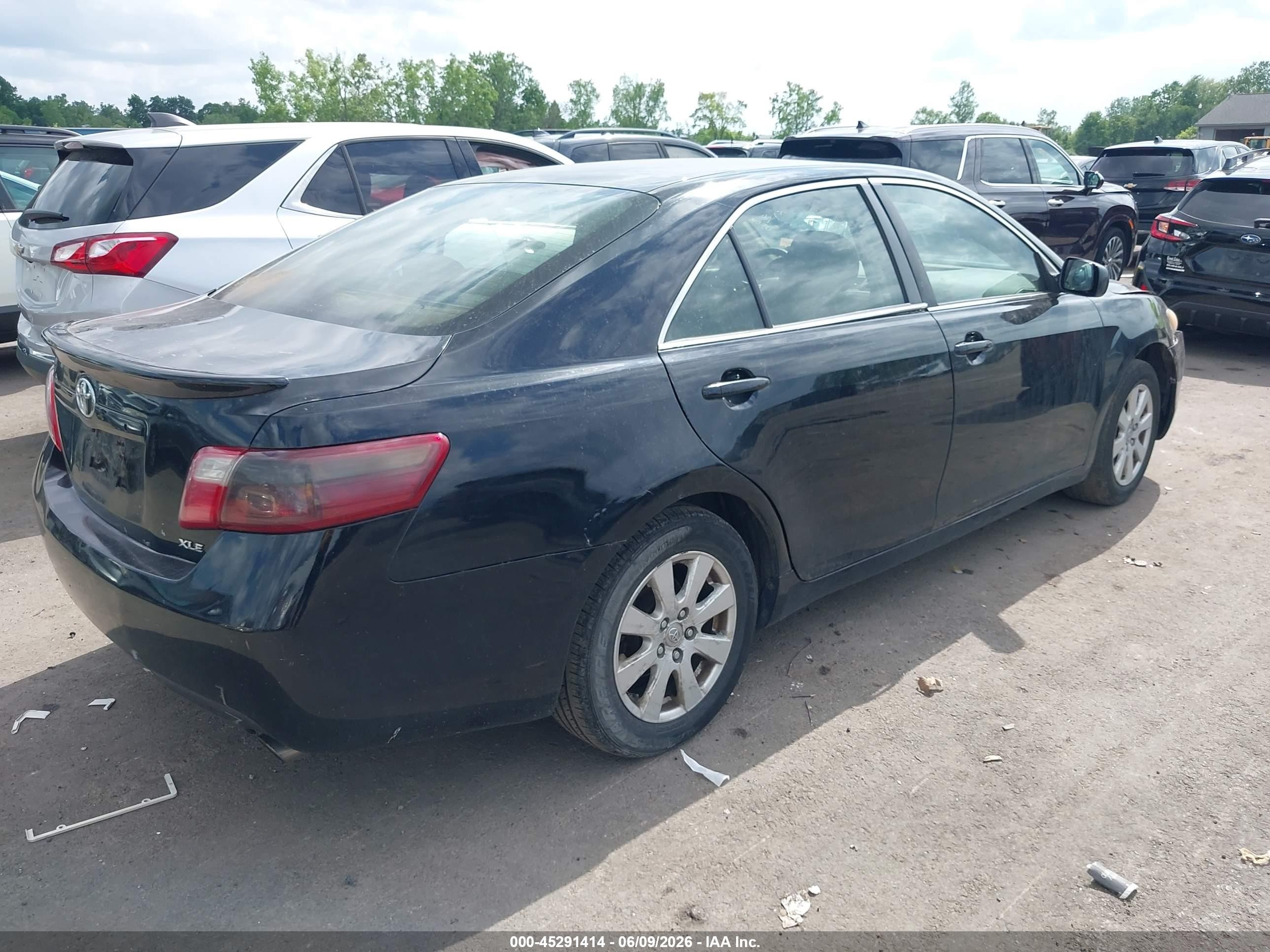 2007 Toyota Camry Xle Black vin: JTNBE46K873030653