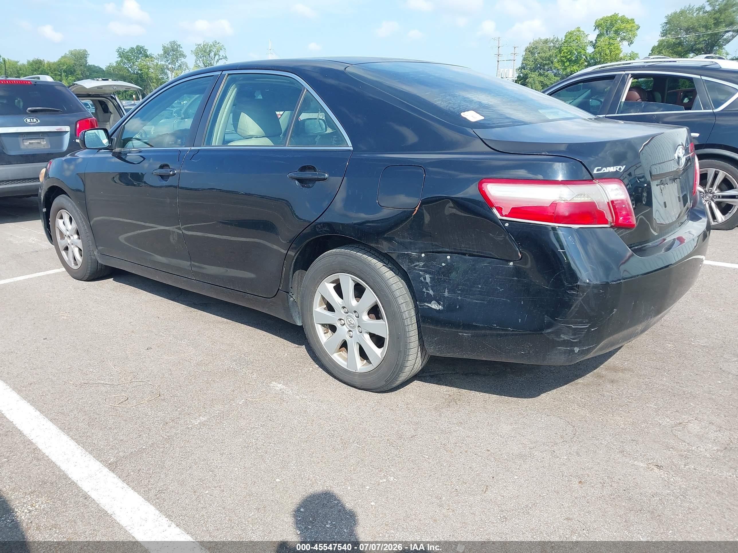 2007 Toyota Camry Xle Black vin: JTNBE46K873110096