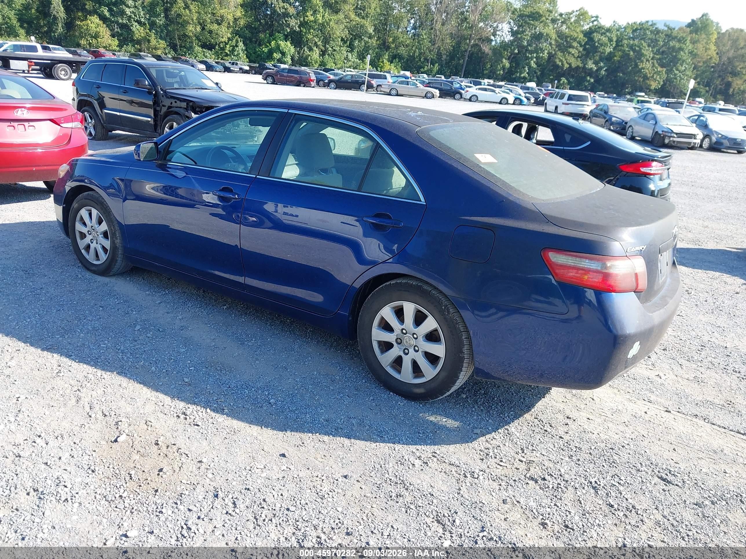 2007 Toyota Camry Xle Blue vin: JTNBE46K973098072