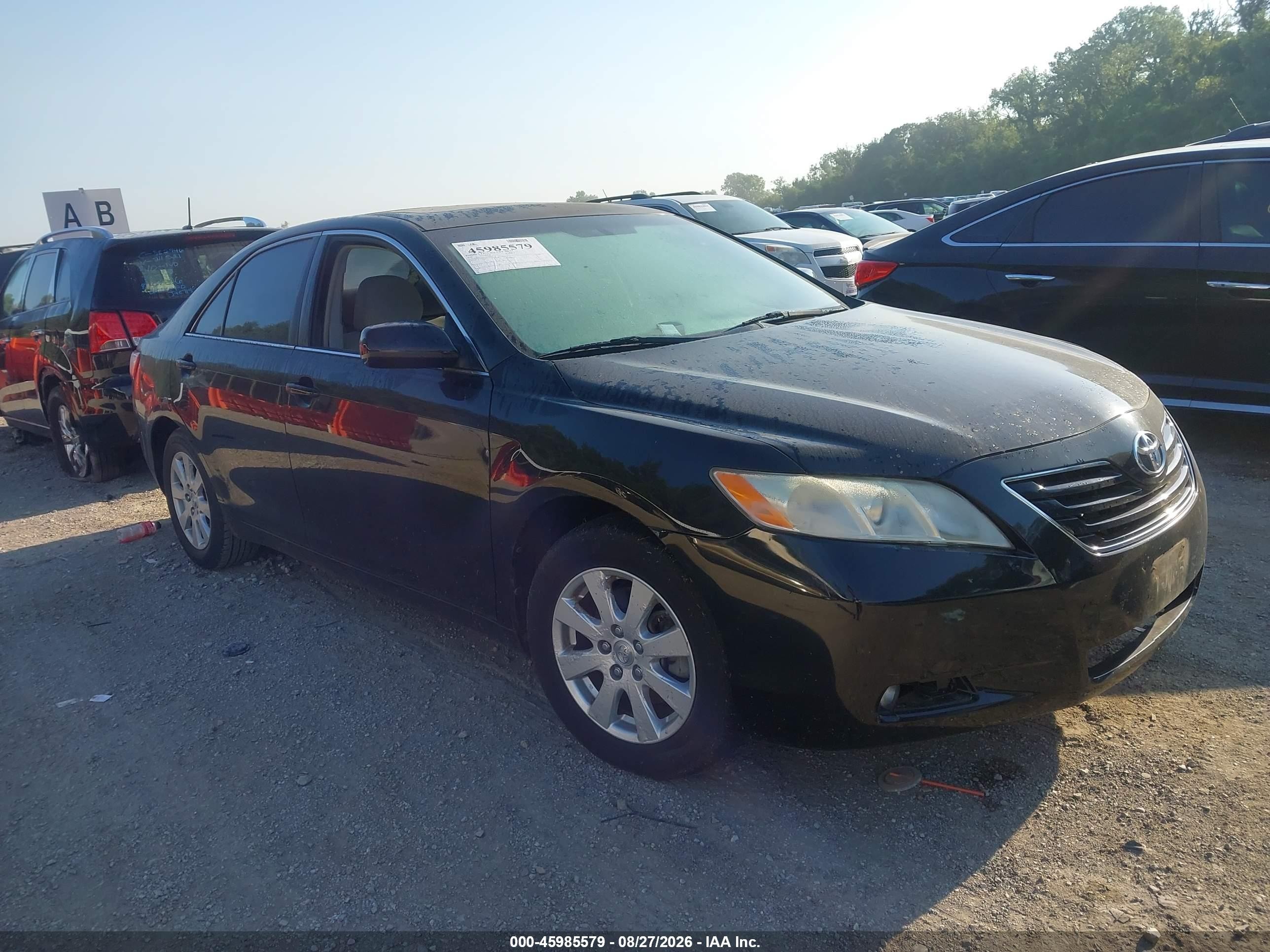 2007 Toyota Camry Xle Black vin: JTNBE46KX73077327