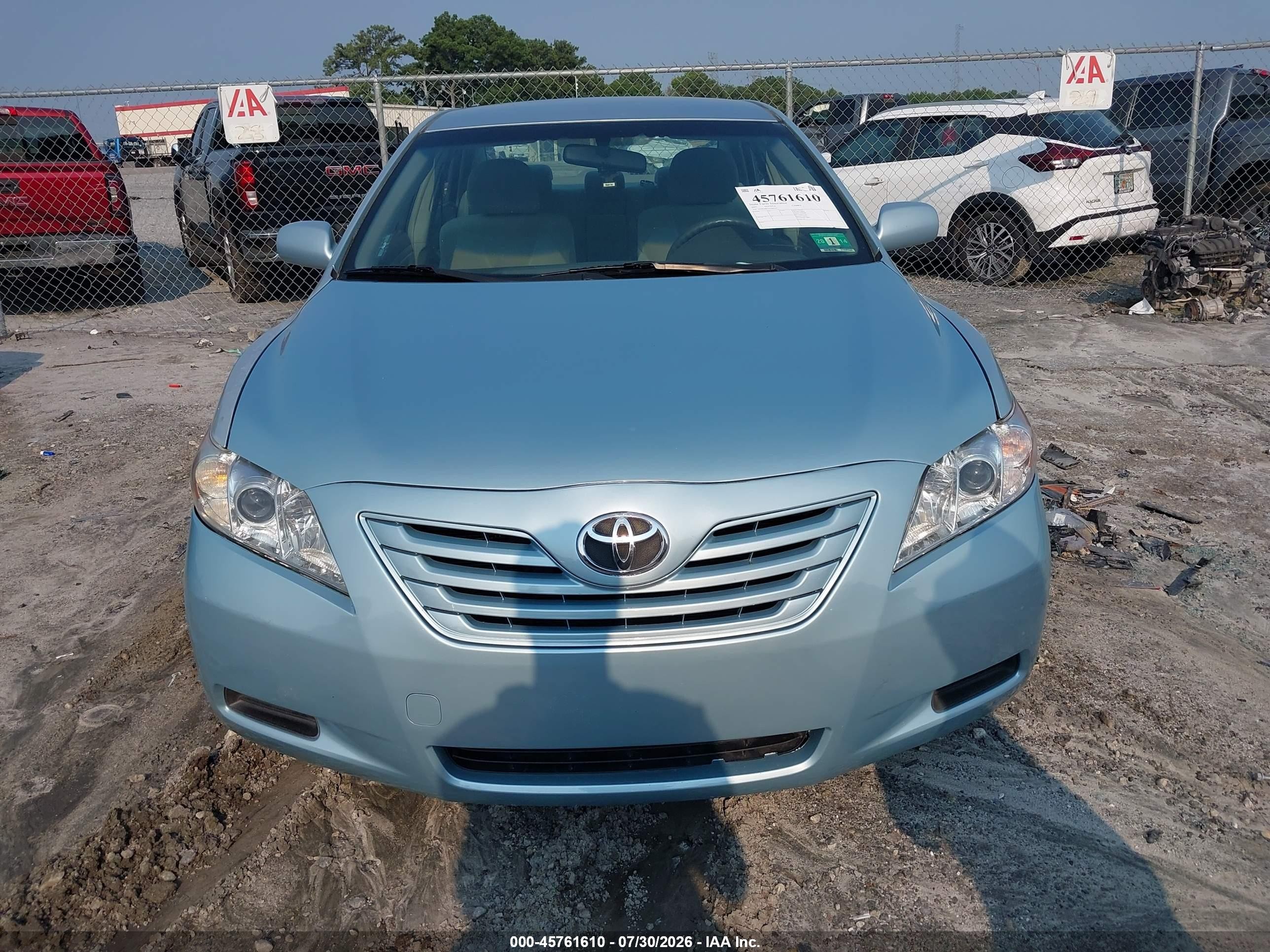 2007 Toyota Camry Le Light Blue vin: JTNBE46KX73080213