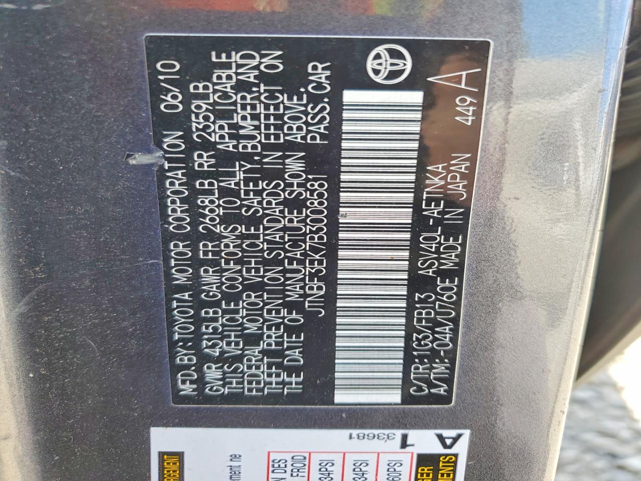 2011 Toyota Camry Le Gray vin: JTNBF3EK7B3008581