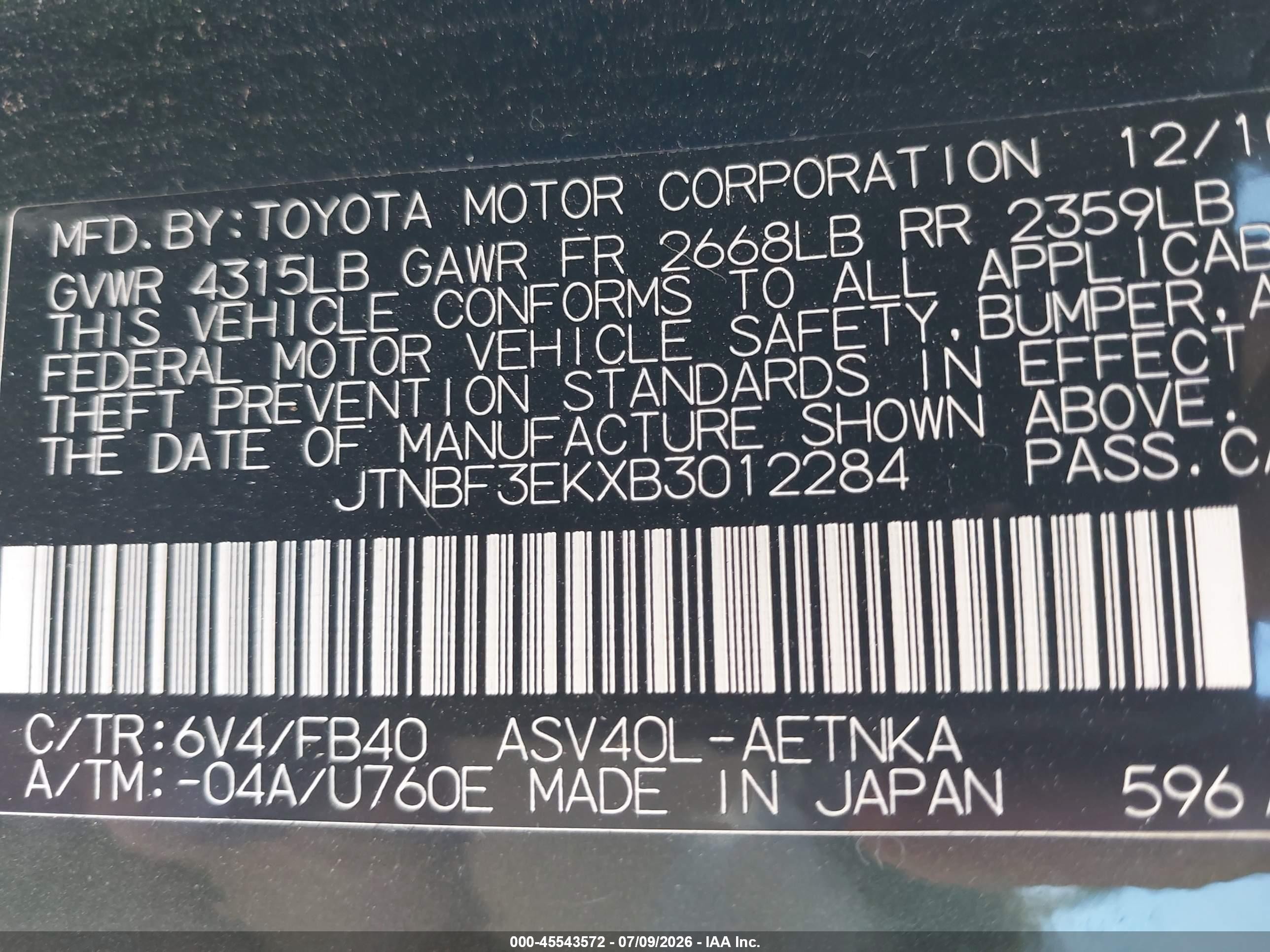 2011 Toyota Camry Le Зеленый vin: JTNBF3EKXB3012284