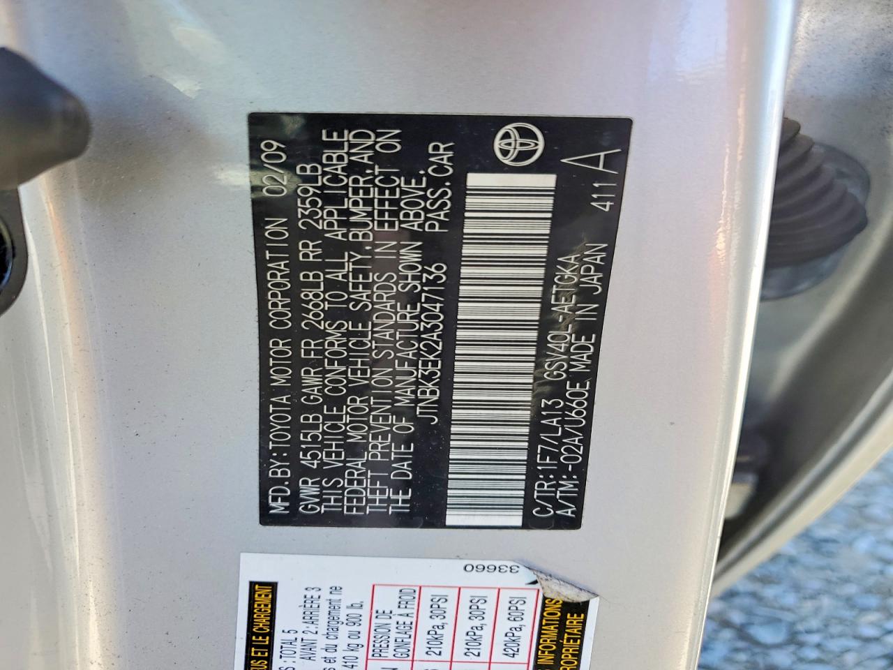 2010 Toyota Camry Xle V6 Silver vin: JTNBK3EK2A3047136