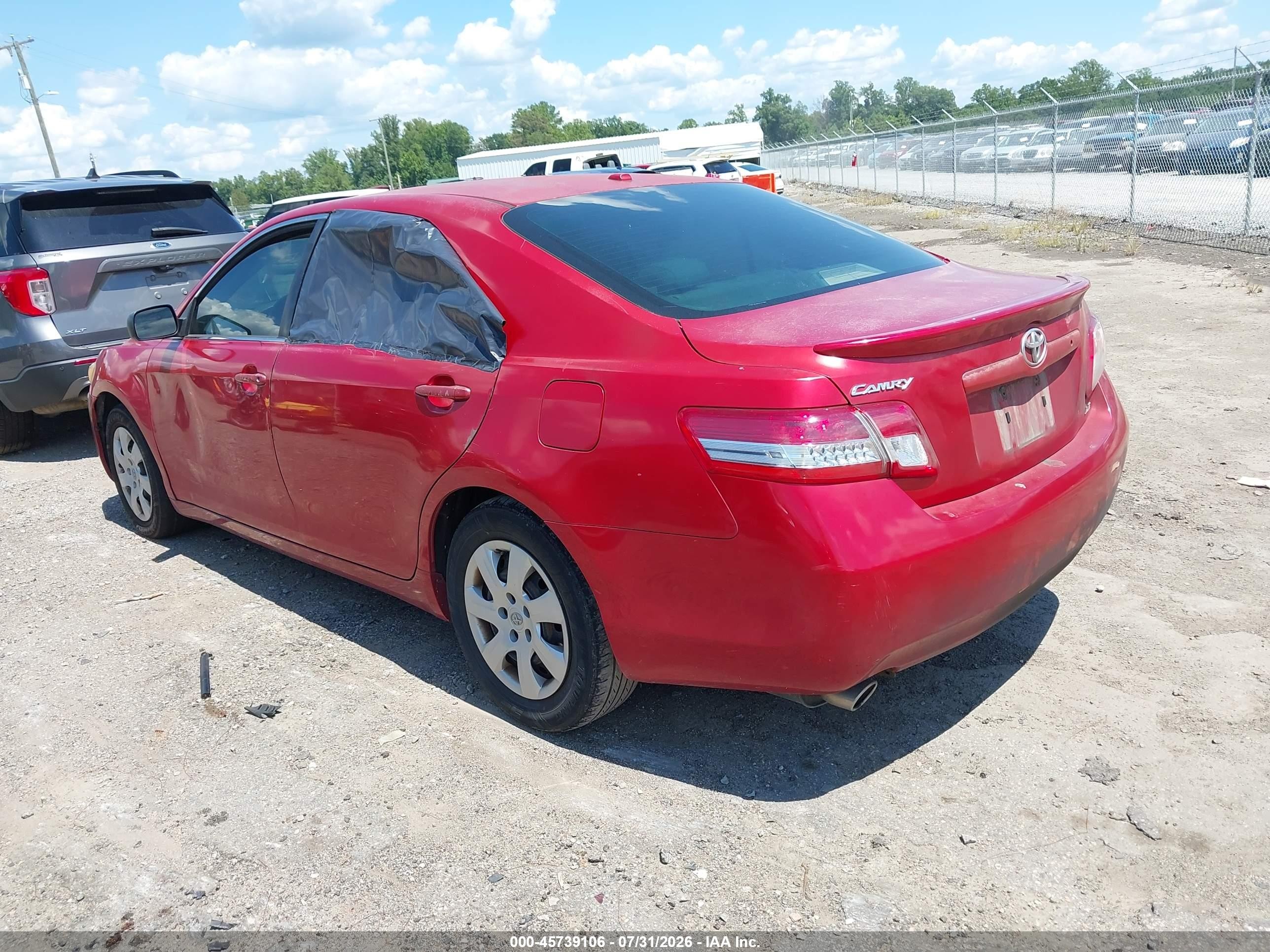 2010 Toyota Camry Le V6 Red vin: JTNBK3EK9A3047893