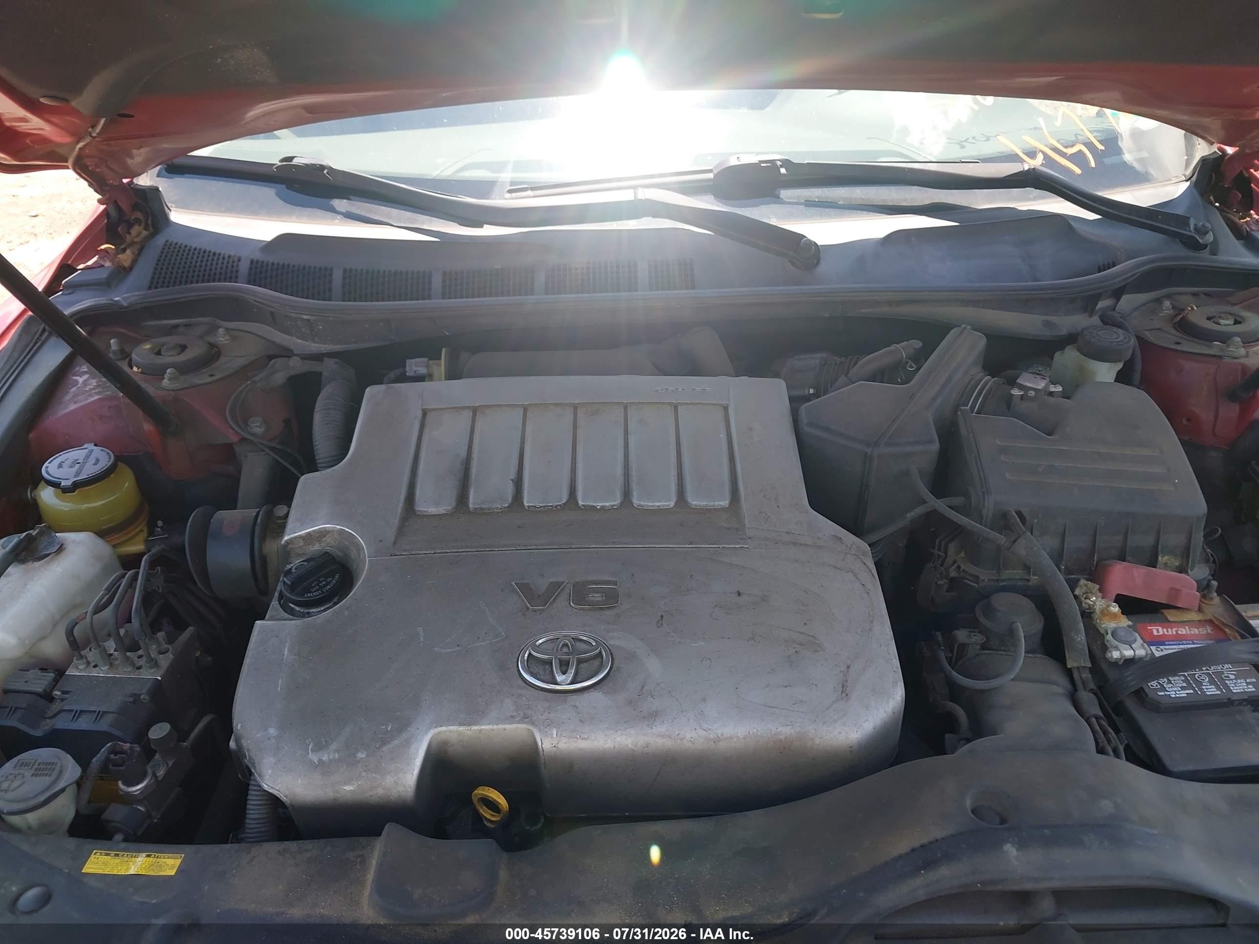 2010 Toyota Camry Le V6 Red vin: JTNBK3EK9A3047893