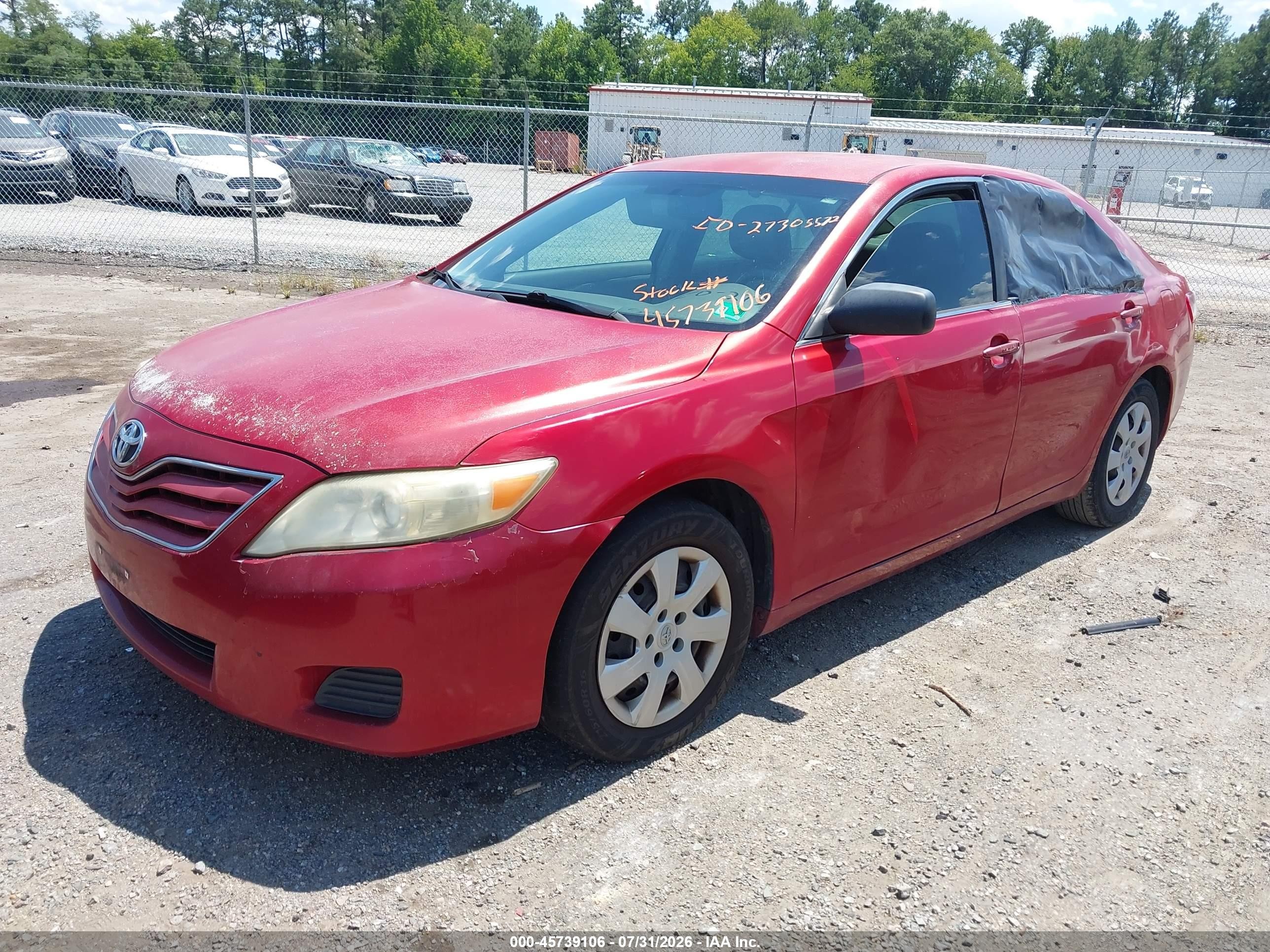 2010 Toyota Camry Le V6 Red vin: JTNBK3EK9A3047893