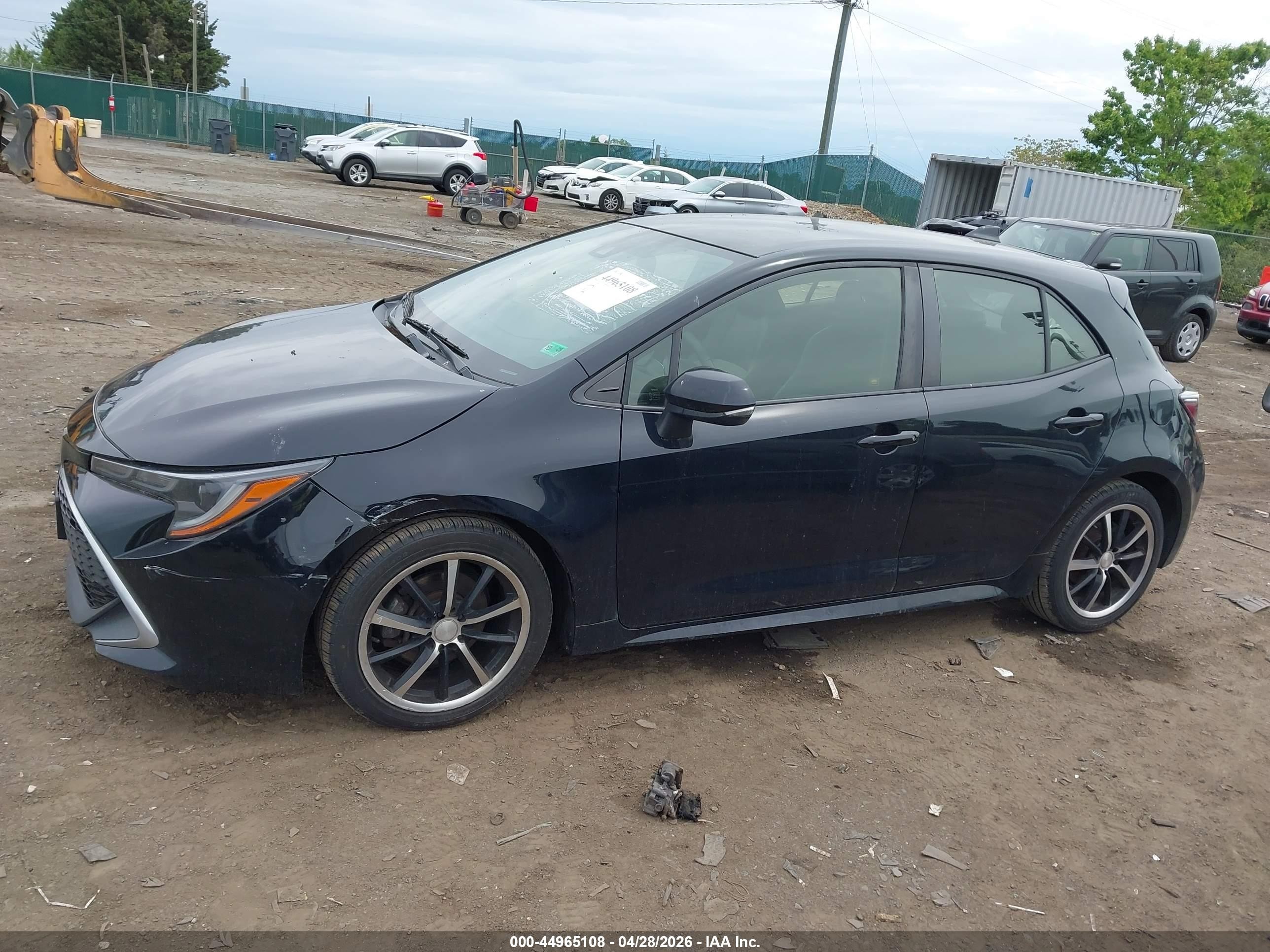 2019 Toyota Corolla Xse Черный vin: JTNK4RBEXK3026340