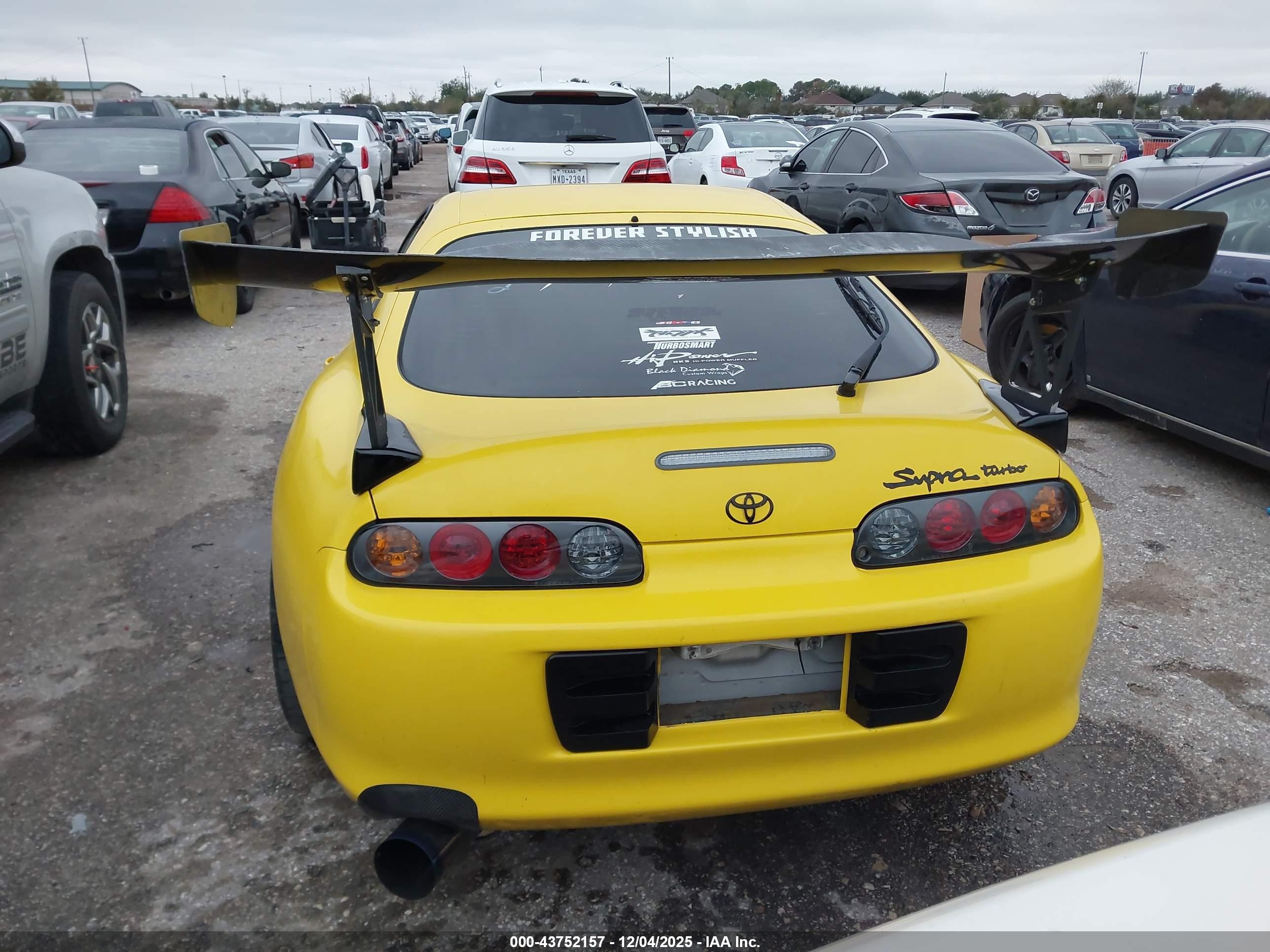 1995 Toyota Supra Yellow vin: JZA800028841