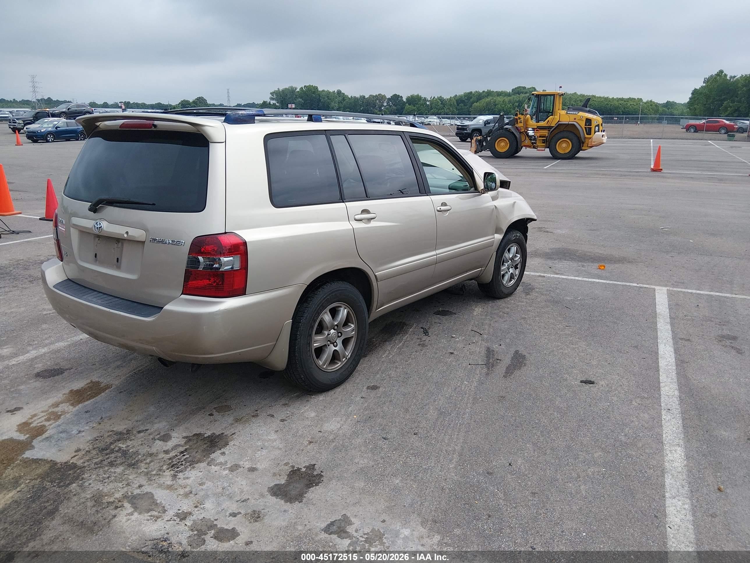 2007 Toyota Highlander V6 Gold vin: Jtedp21ax70127392