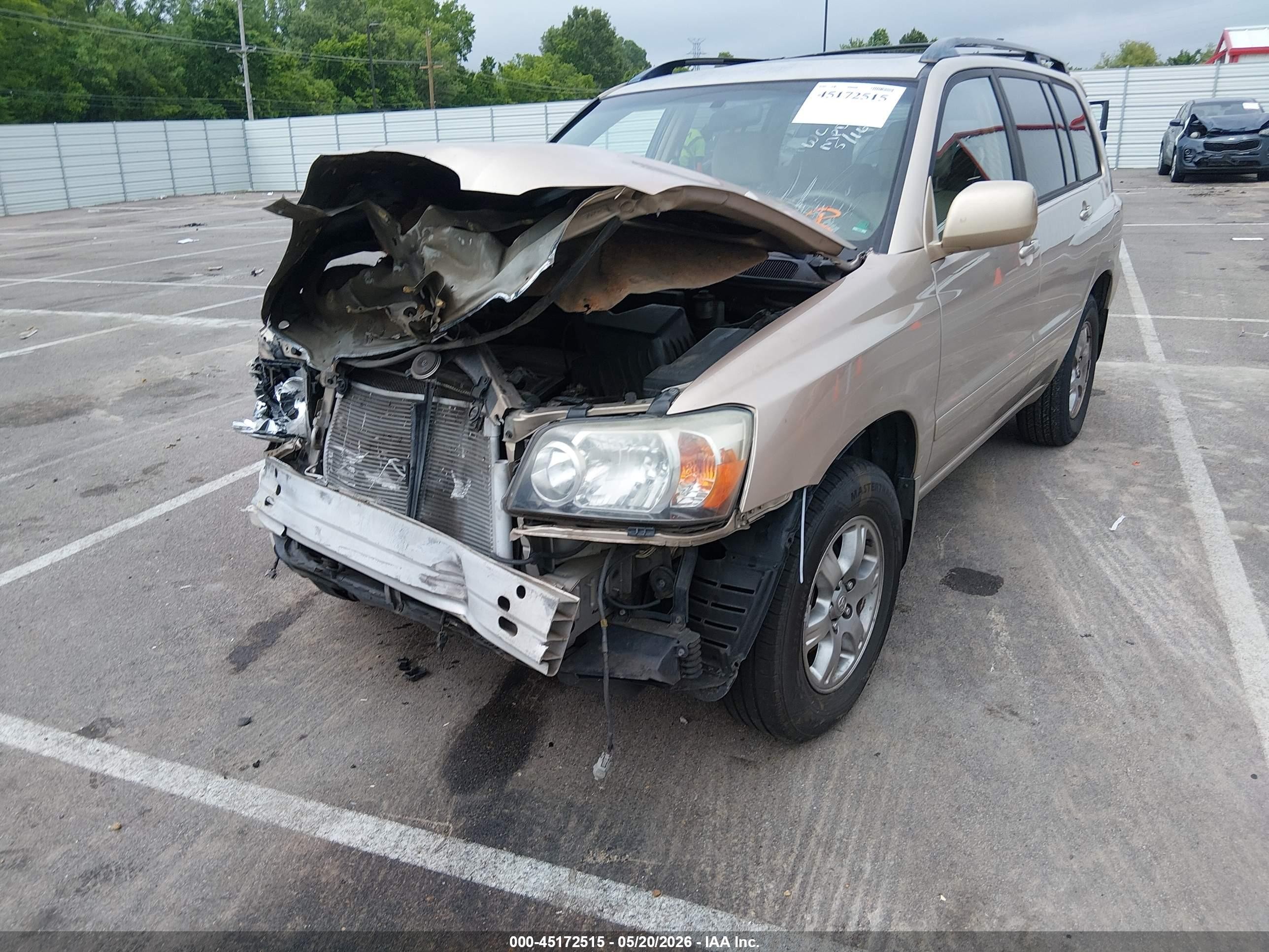 2007 Toyota Highlander V6 Gold vin: Jtedp21ax70127392