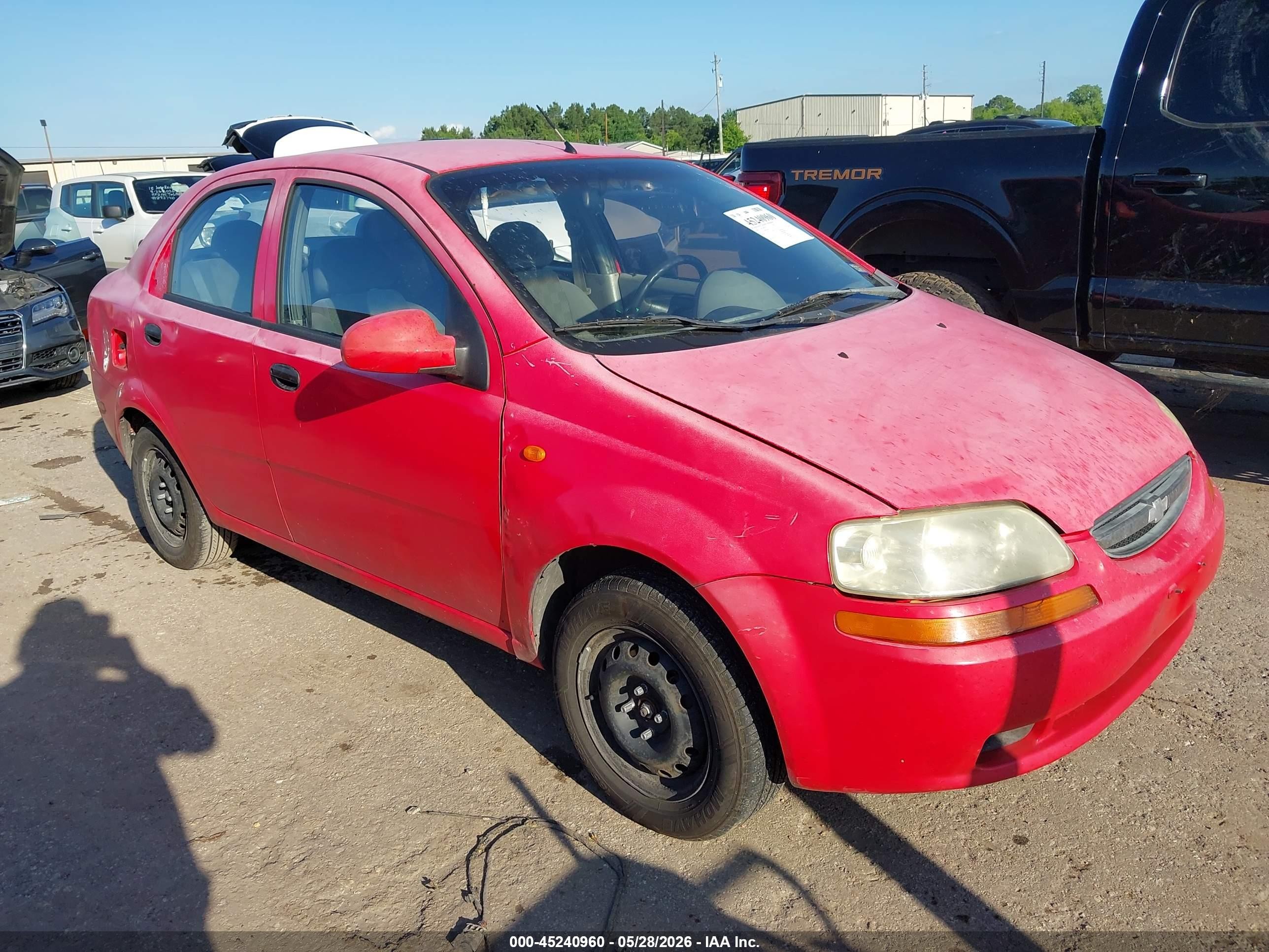 2004 Chevrolet Aveo   Red vin: KL1TD52694B124284