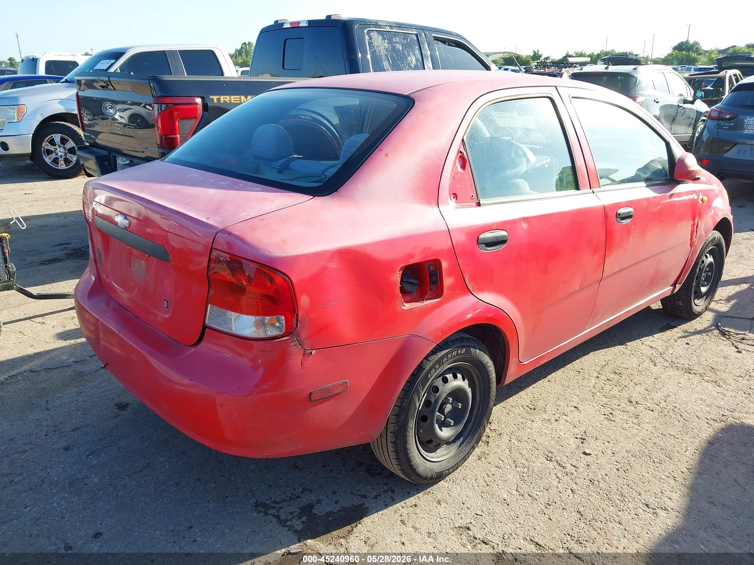 2004 Chevrolet Aveo   Red vin: KL1TD52694B124284