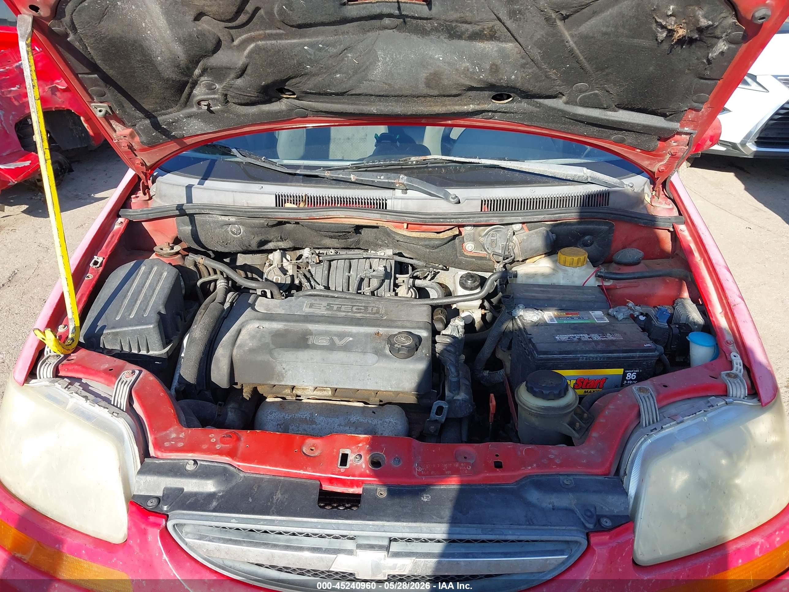 2004 Chevrolet Aveo   Red vin: KL1TD52694B124284