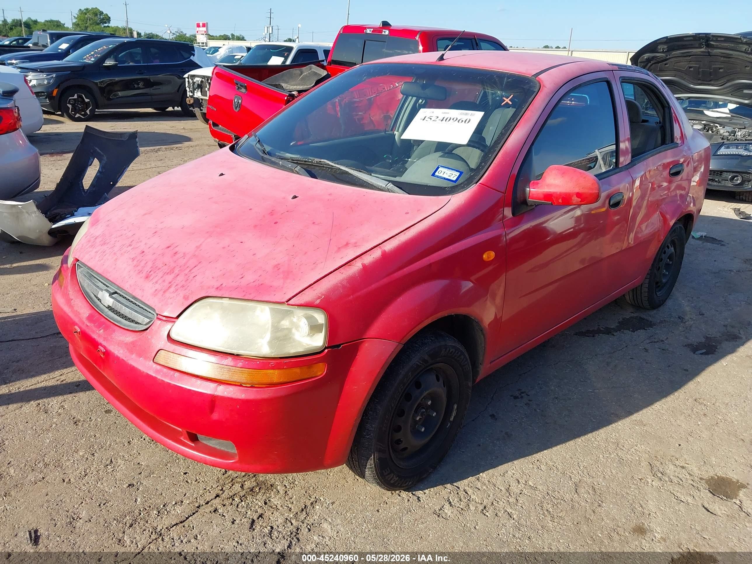 2004 Chevrolet Aveo   Red vin: KL1TD52694B124284