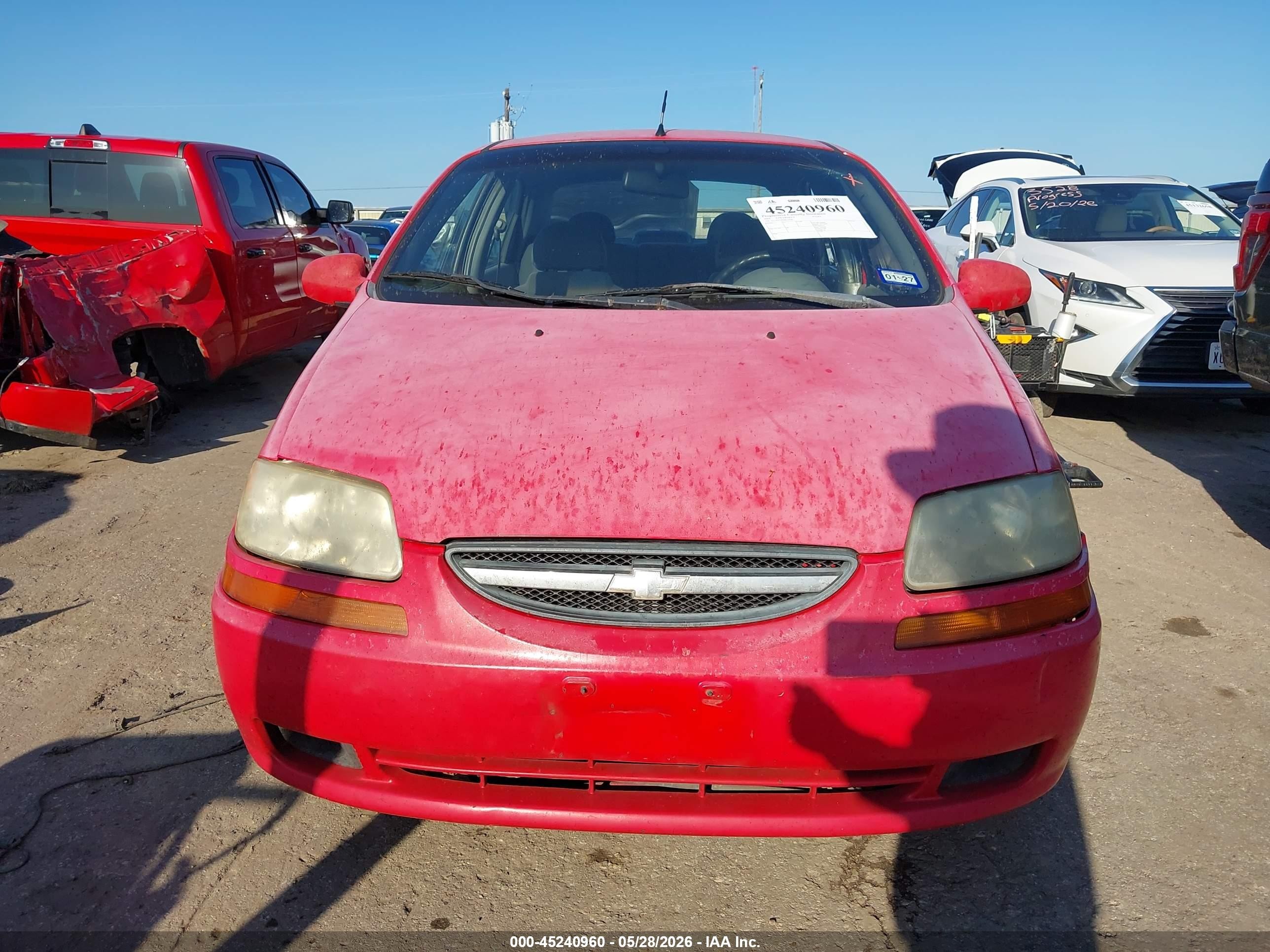 2004 Chevrolet Aveo   Red vin: KL1TD52694B124284