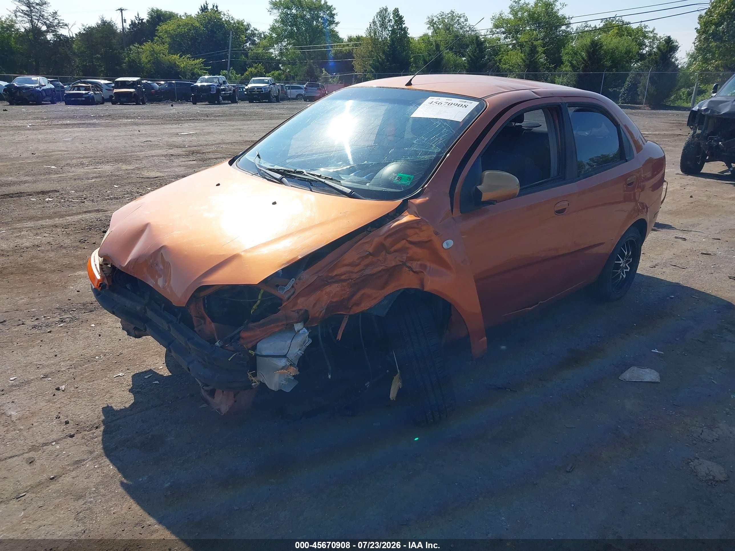 2006 Chevrolet Aveo Ls Orange vin: KL1TD56606B533545