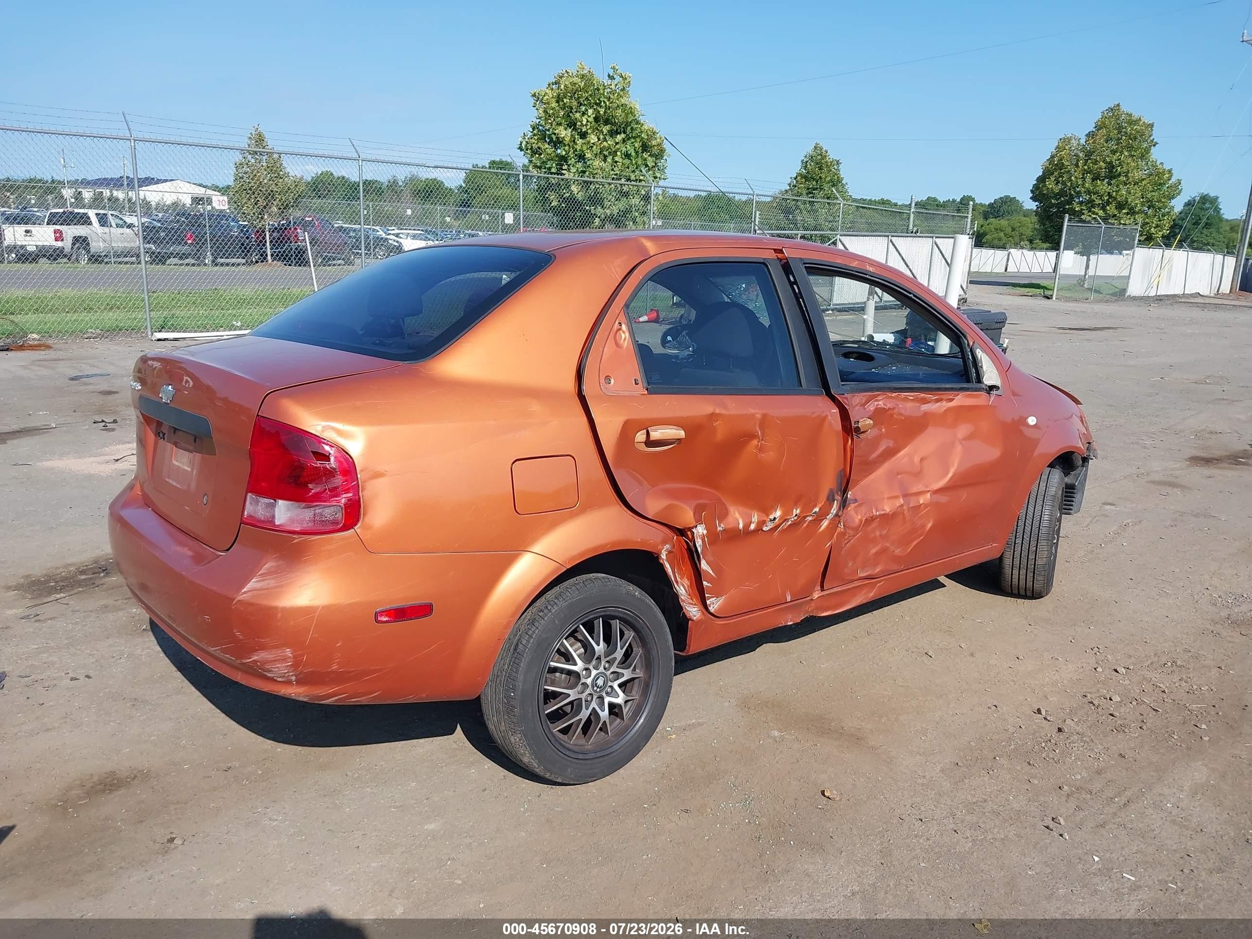 2006 Chevrolet Aveo Ls Orange vin: KL1TD56606B533545