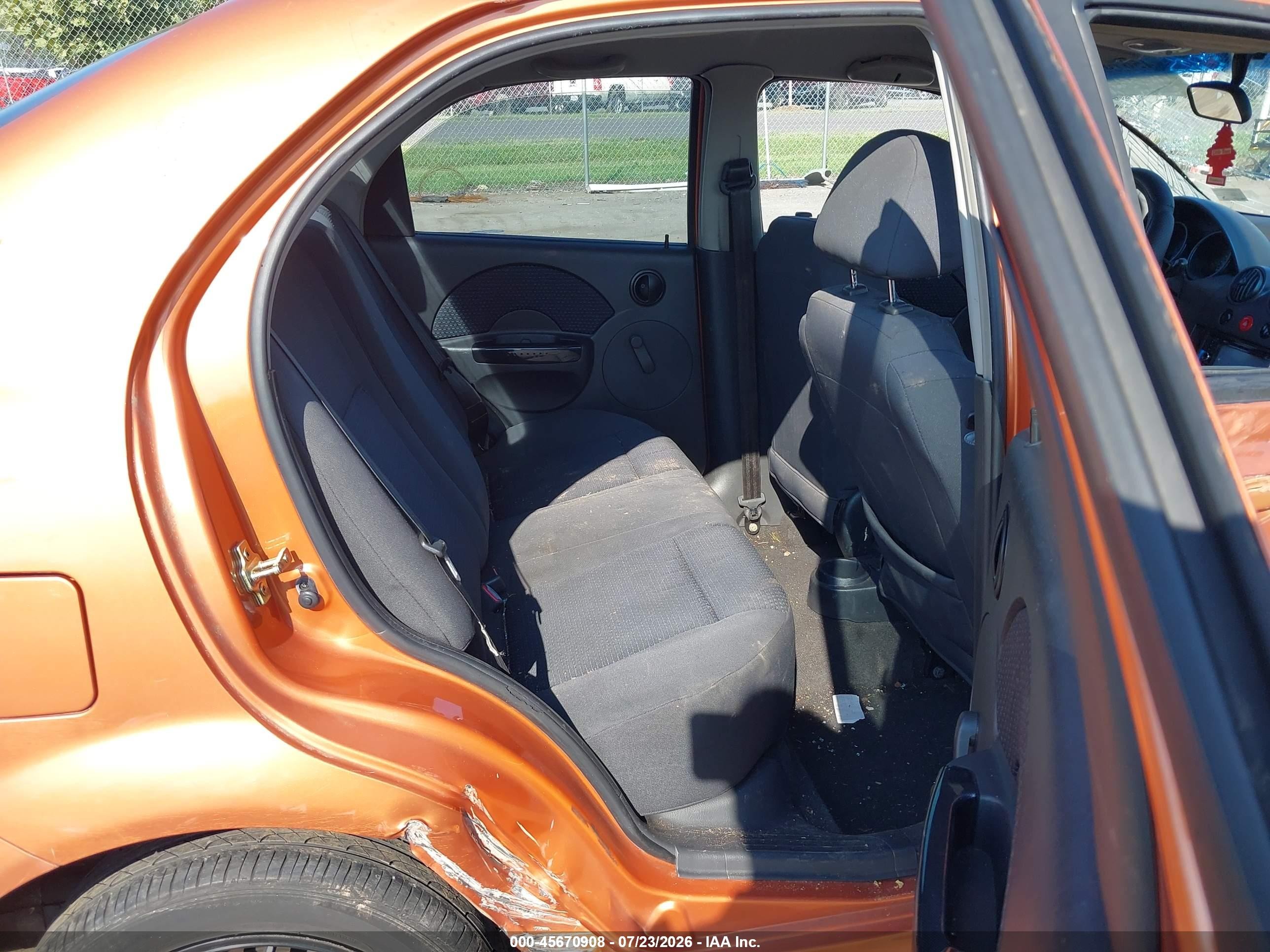 2006 Chevrolet Aveo Ls Orange vin: KL1TD56606B533545