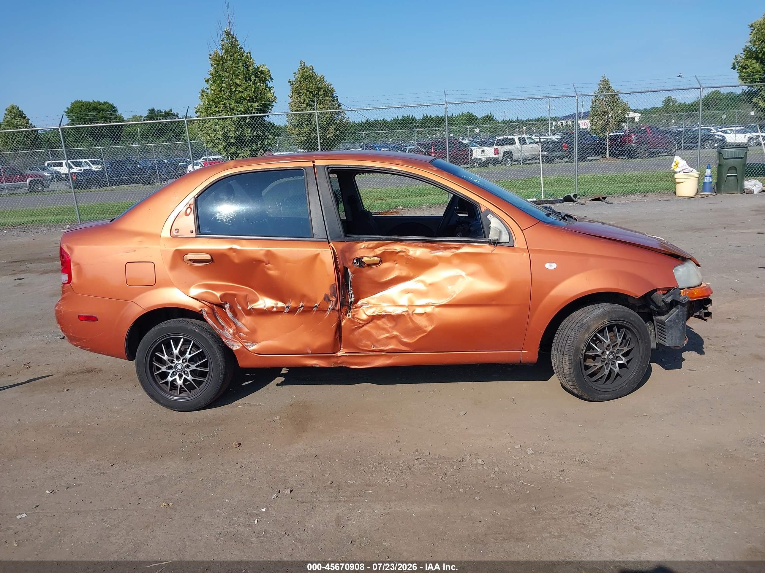 2006 Chevrolet Aveo Ls Orange vin: KL1TD56606B533545