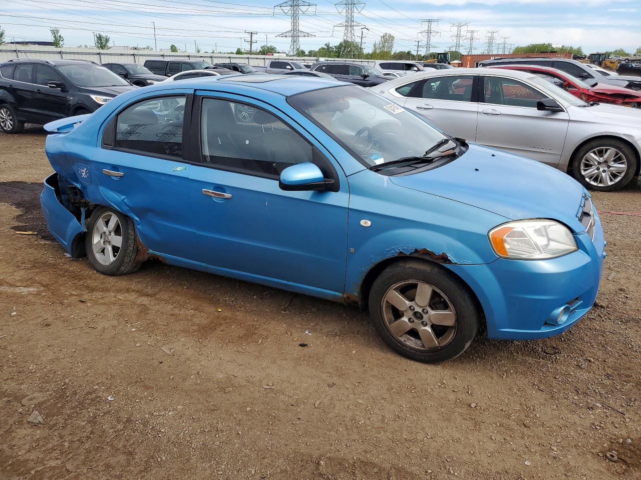 2007 Chevrolet Aveo Base Blue vin: KL1TD56607B144874