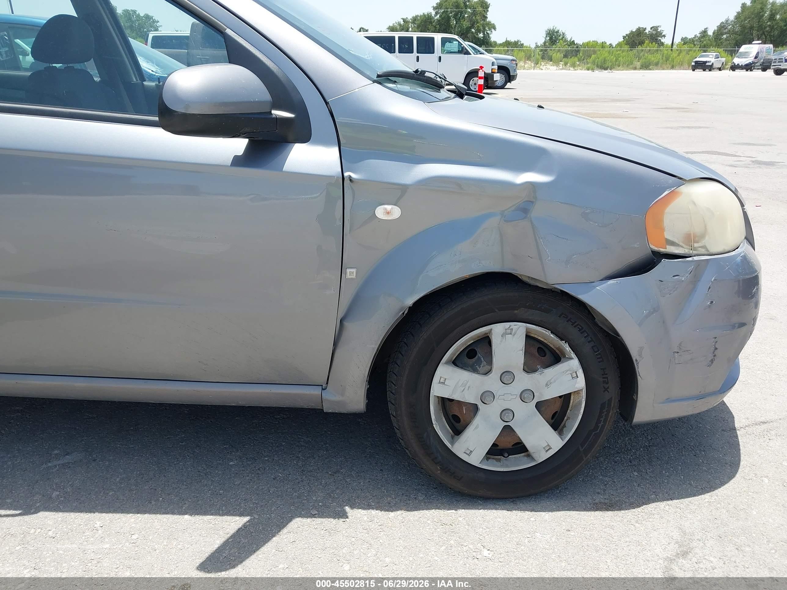 2007 Chevrolet Aveo Ls Gray vin: KL1TD56607B158368