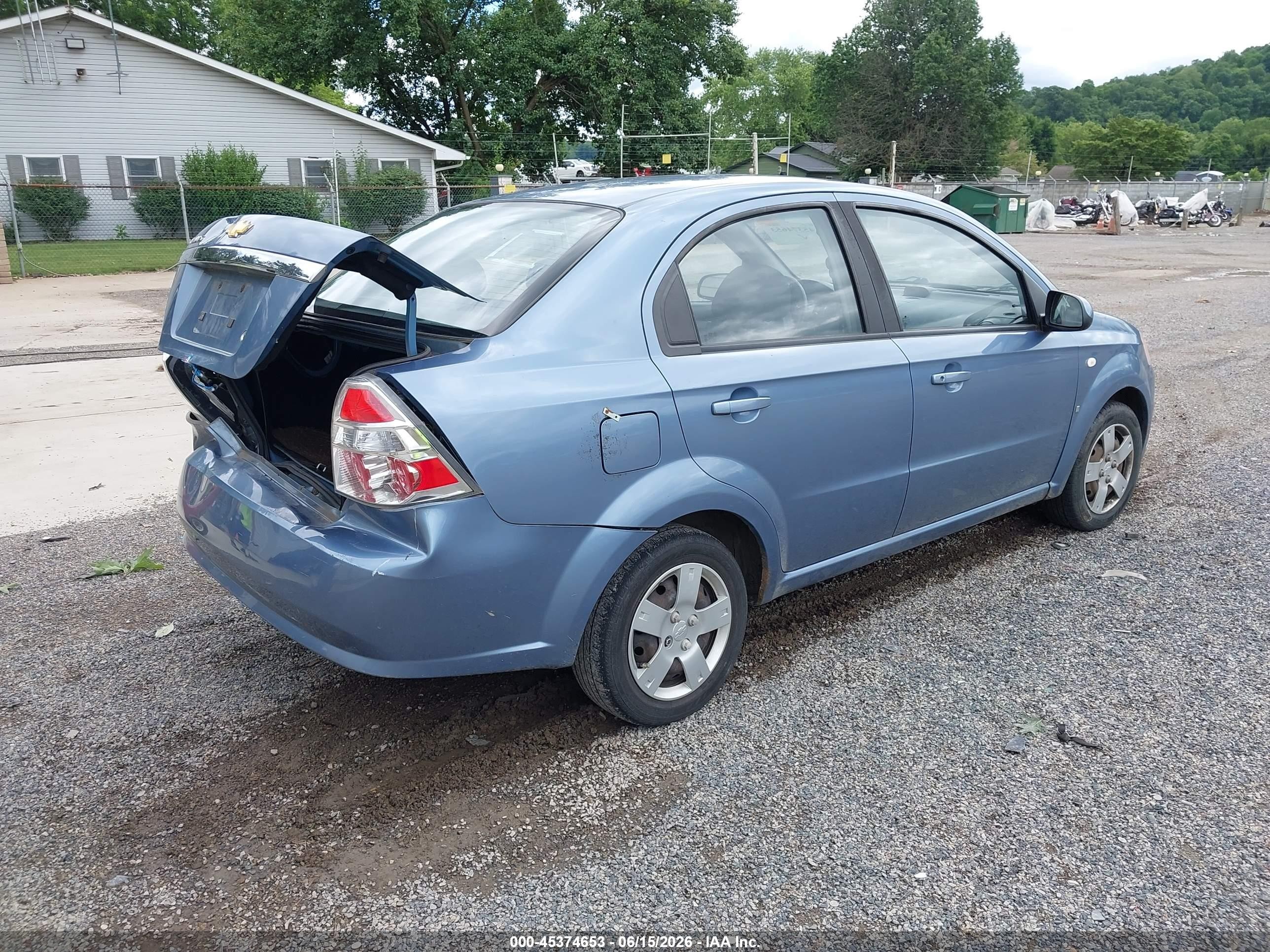 2008 Chevrolet Aveo Ls Blue vin: KL1TD56608B050074