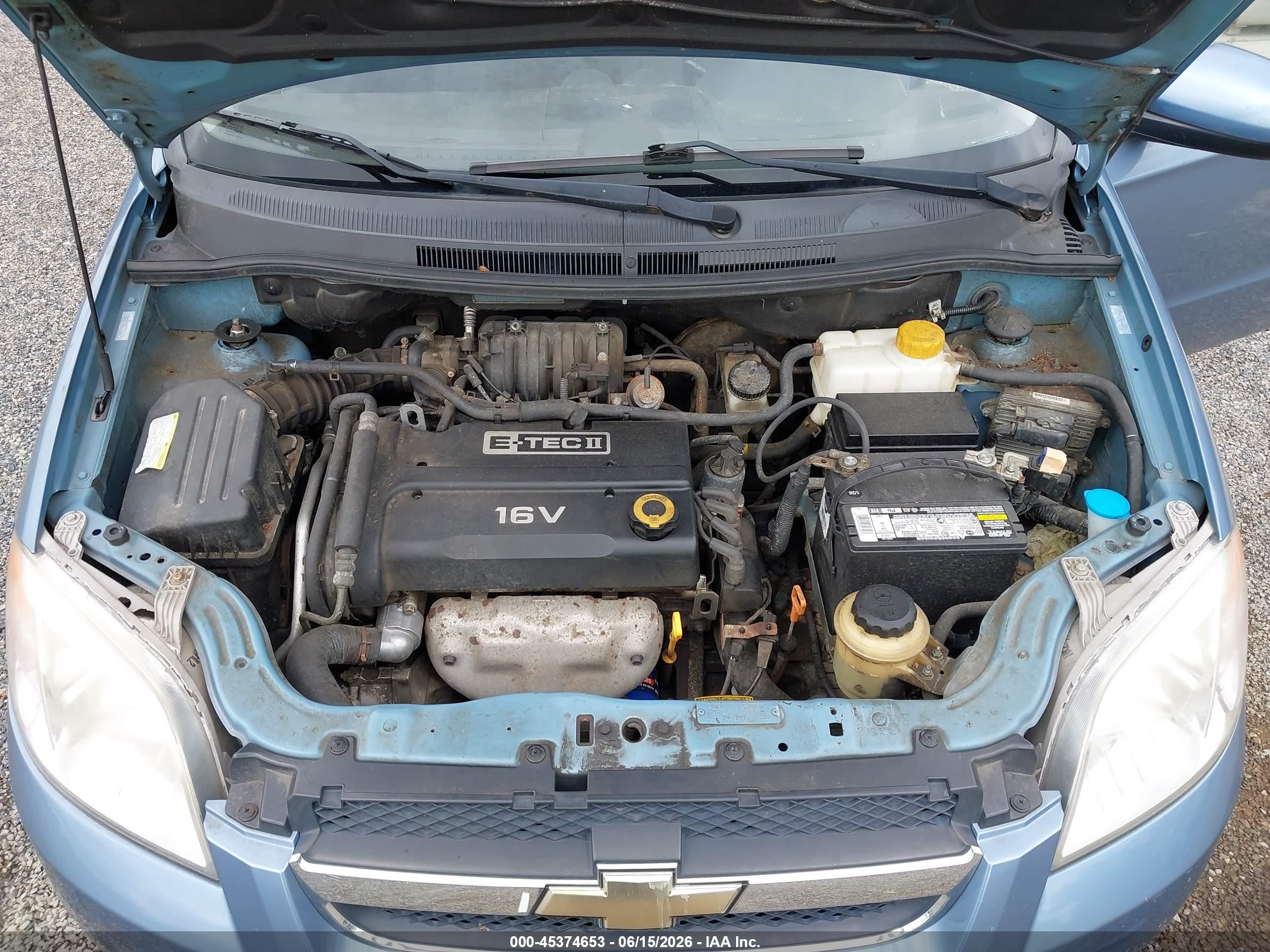 2008 Chevrolet Aveo Ls Blue vin: KL1TD56608B050074