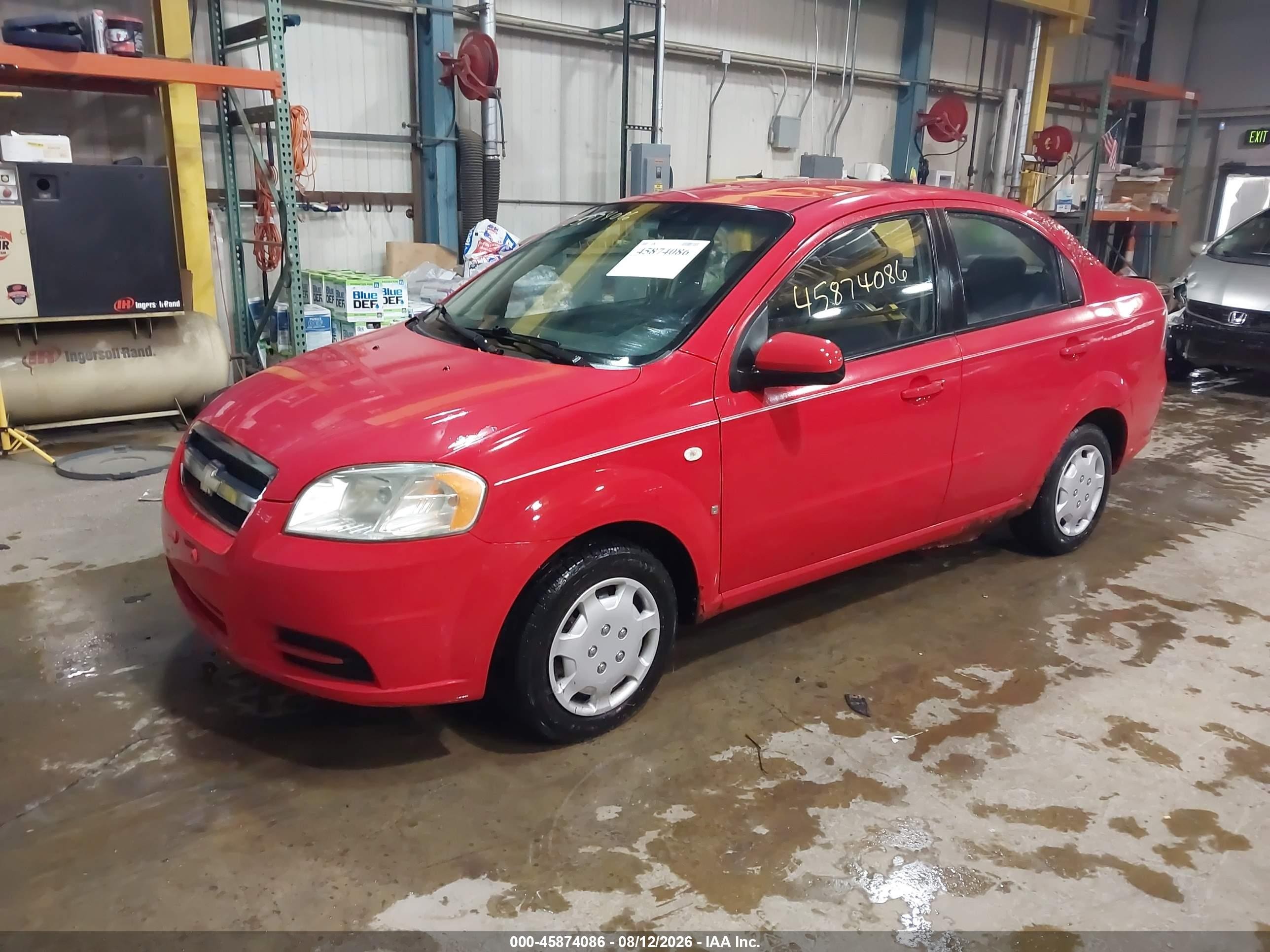 2008 Chevrolet Aveo Ls Red vin: KL1TD56628B011728