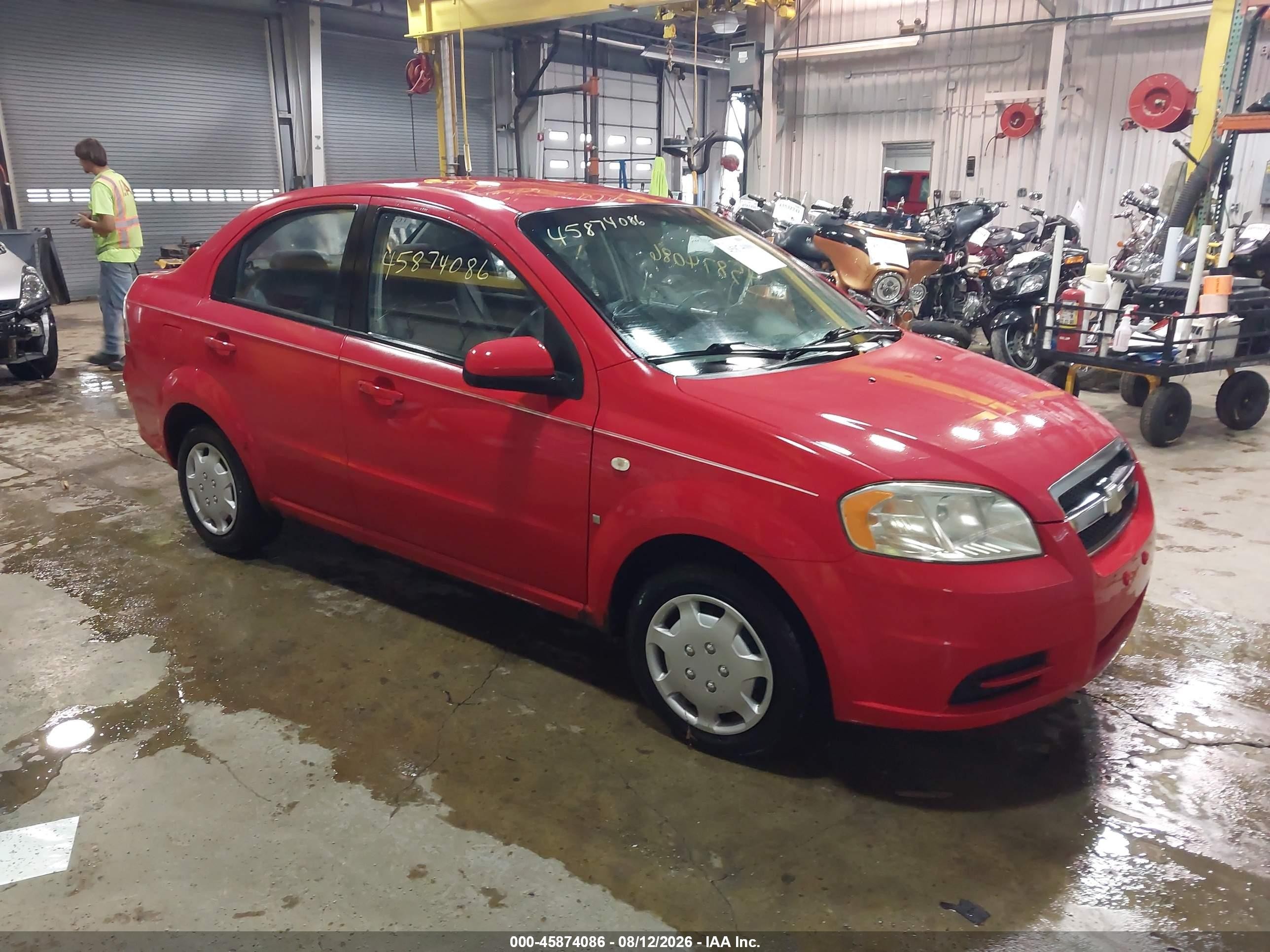 2008 Chevrolet Aveo Ls Red vin: KL1TD56628B011728