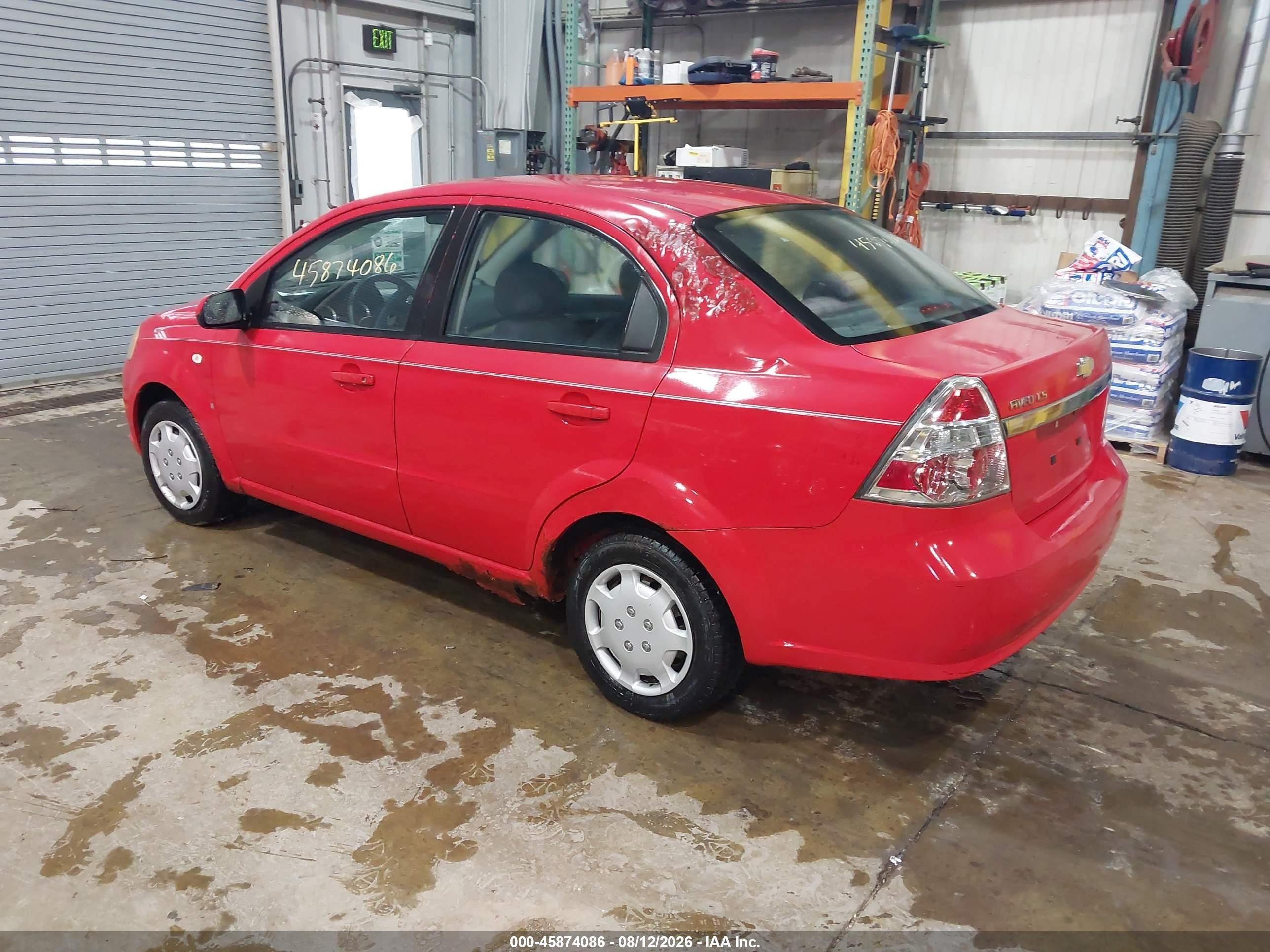 2008 Chevrolet Aveo Ls Red vin: KL1TD56628B011728