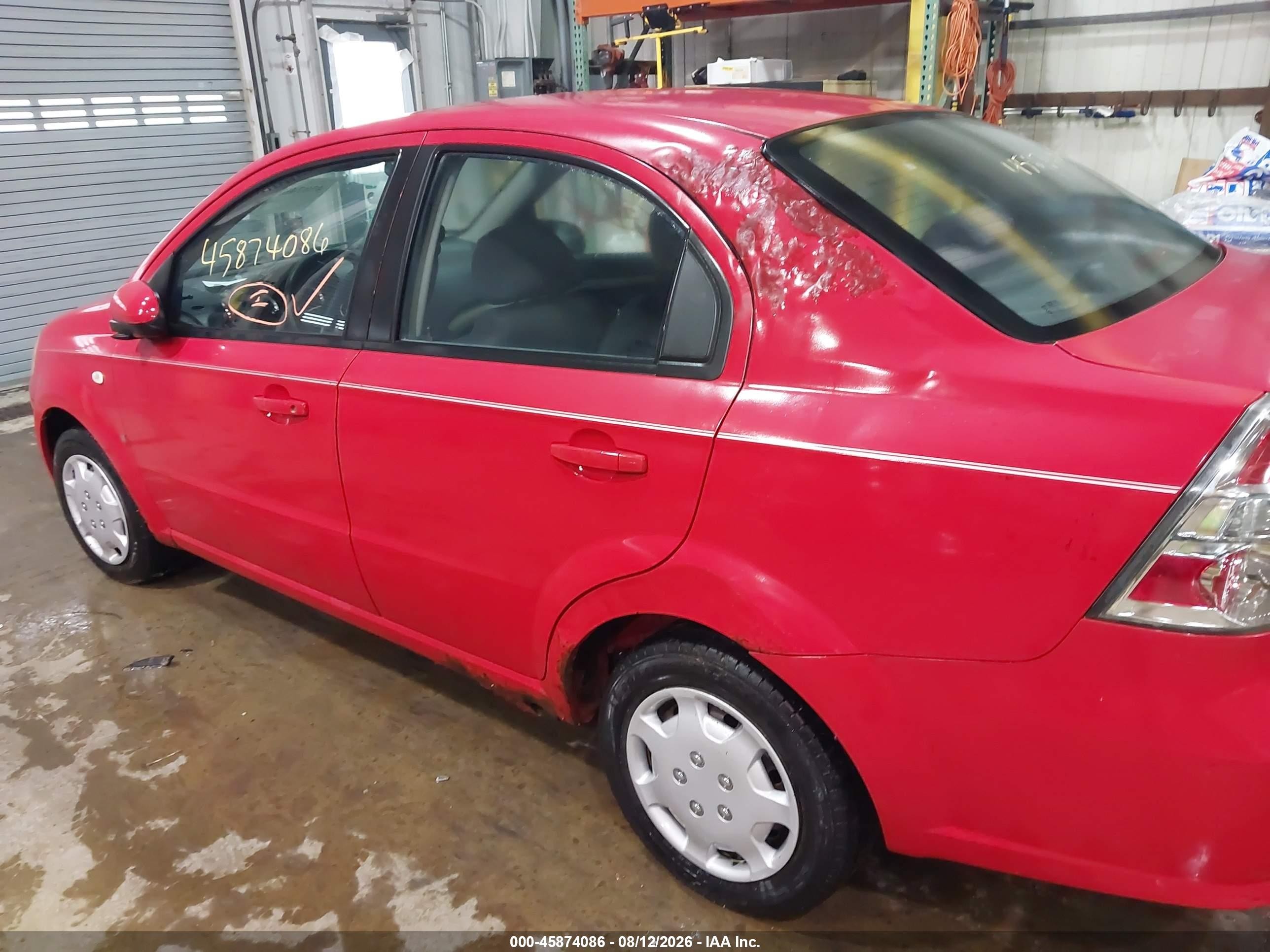 2008 Chevrolet Aveo Ls Red vin: KL1TD56628B011728