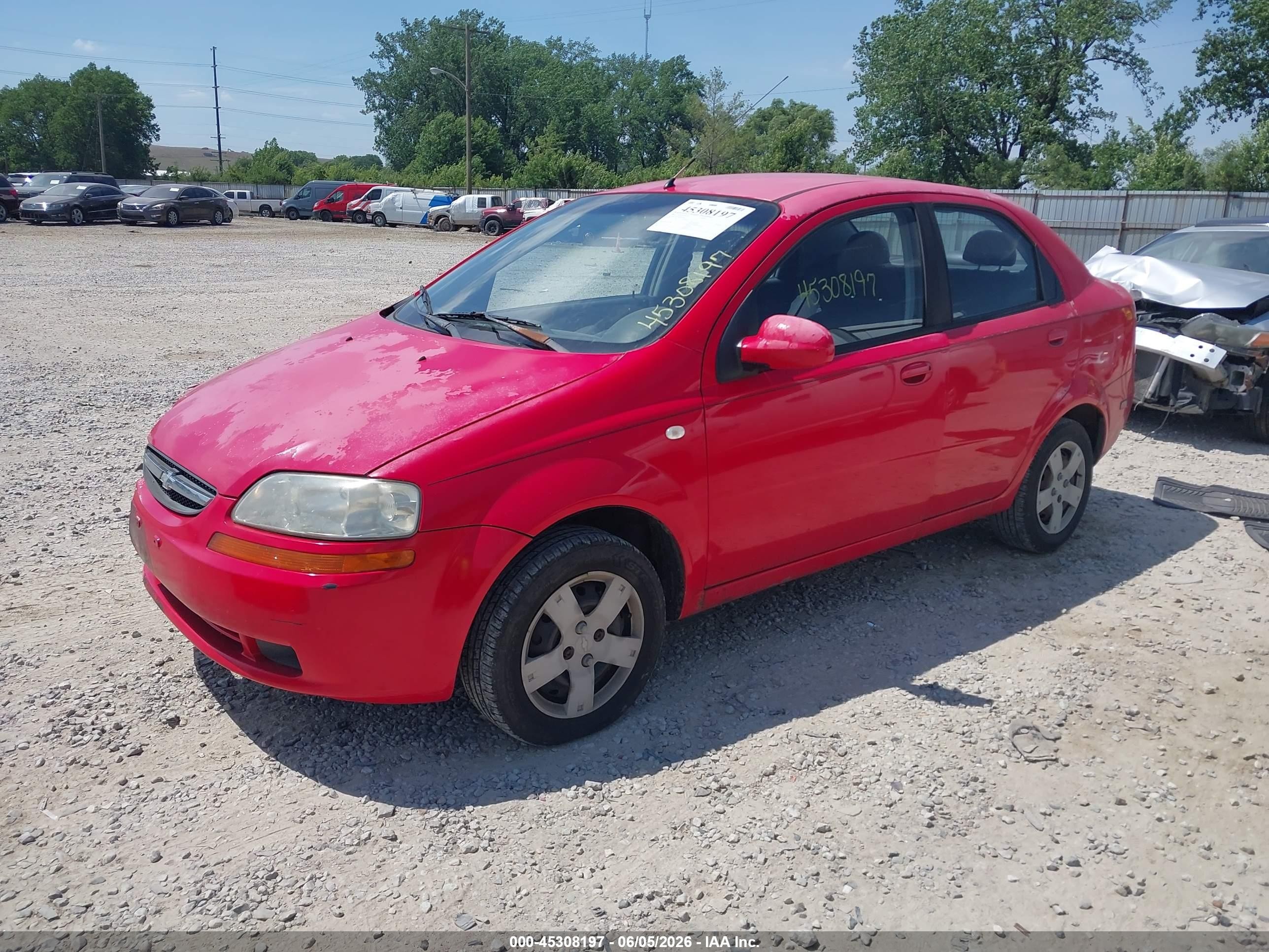 2006 Chevrolet Aveo Ls Red vin: KL1TD56646B597068