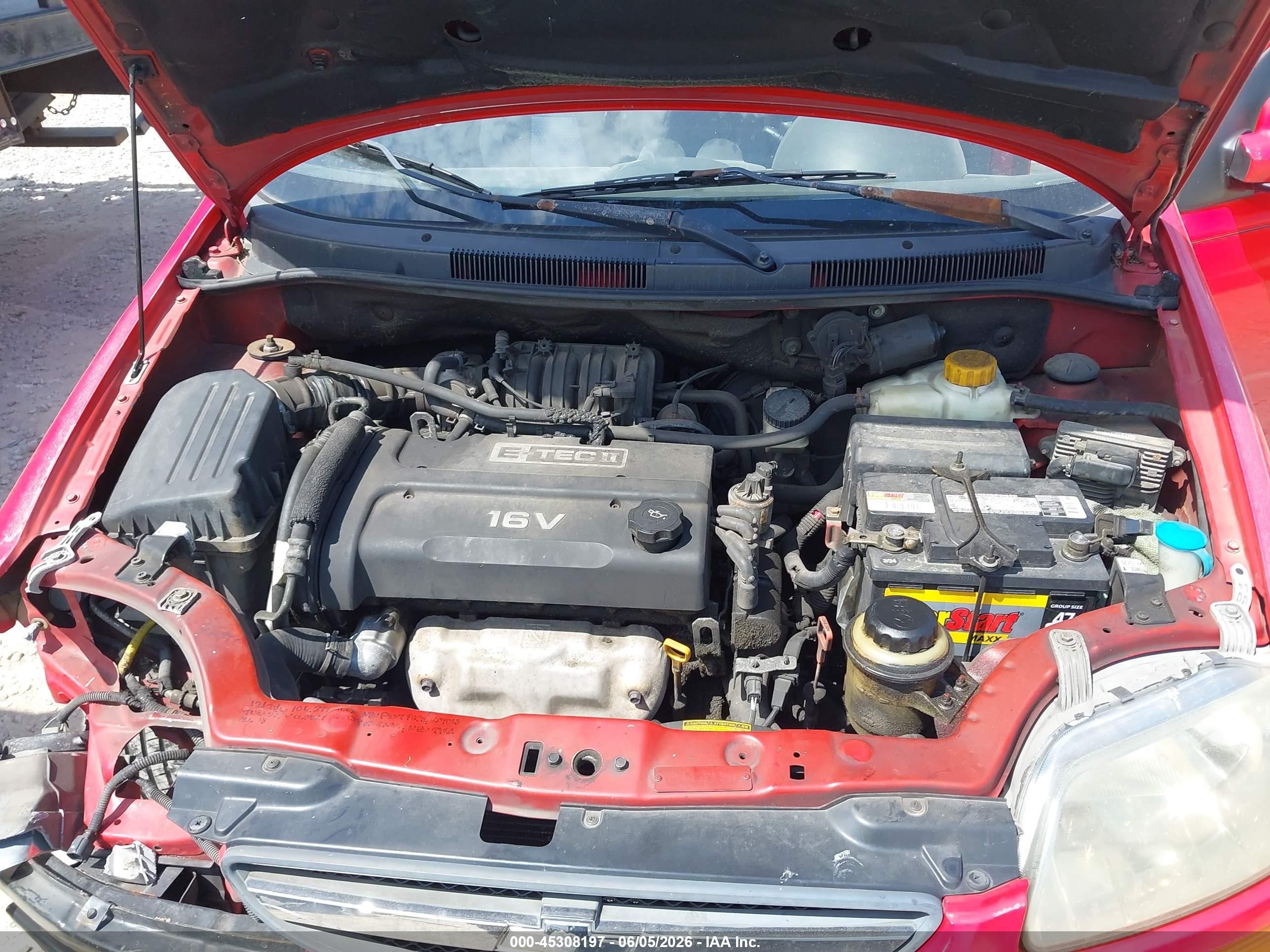2006 Chevrolet Aveo Ls Red vin: KL1TD56646B597068