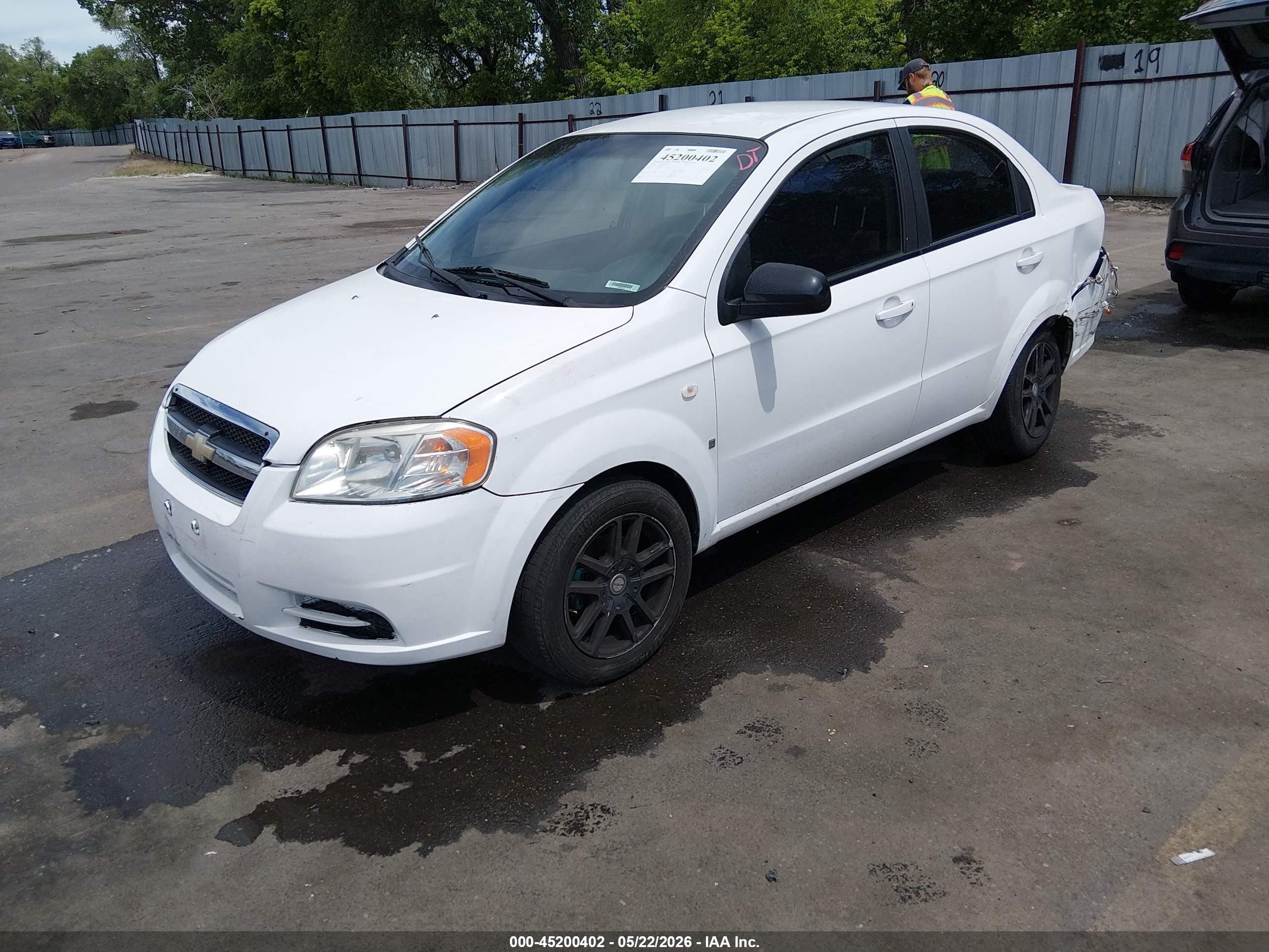 2008 Chevrolet Aveo Ls White vin: KL1TD56658B118689