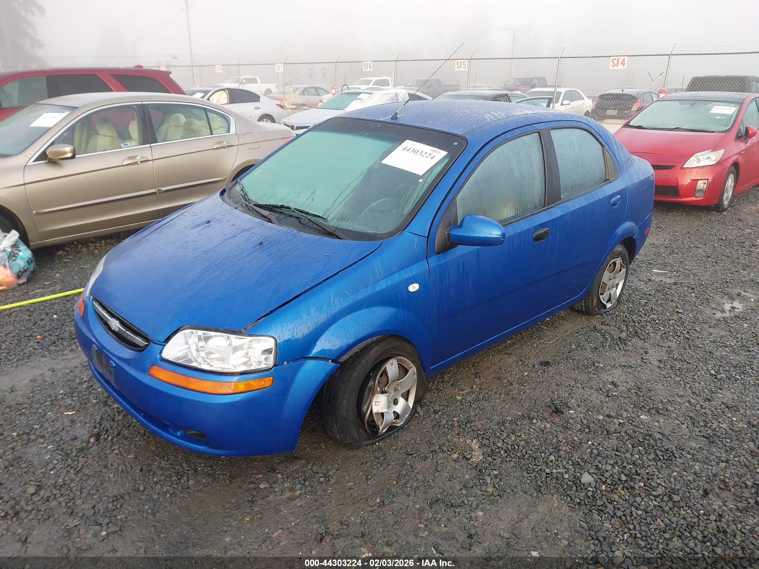 2006 Chevrolet Aveo Ls Синий vin: KL1TD56686B522857
