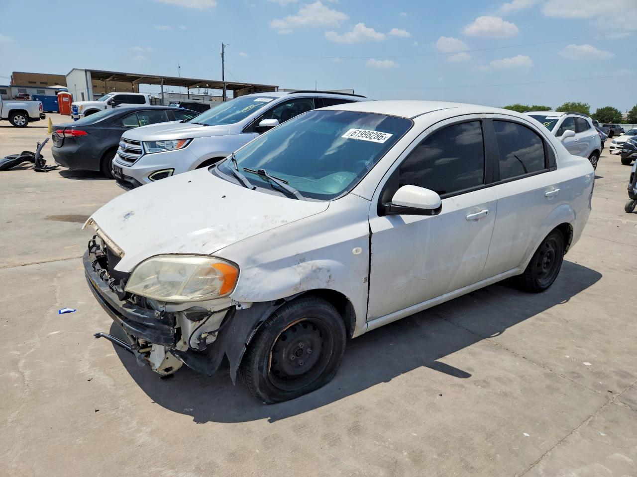 2007 Chevrolet Aveo Base Белый vin: KL1TD56687B115879