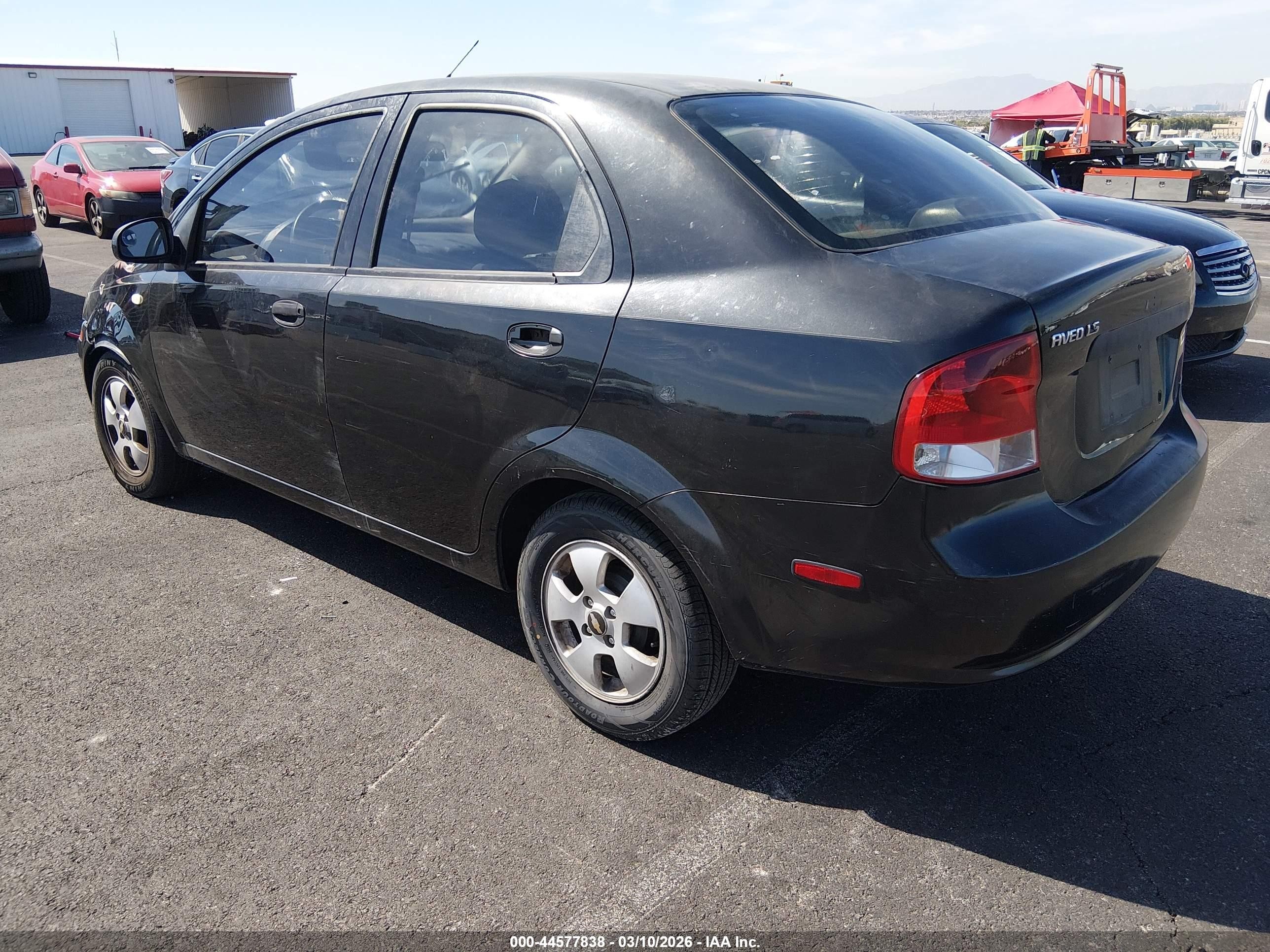 2006 Chevrolet Aveo Ls Black vin: KL1TD56696B653957