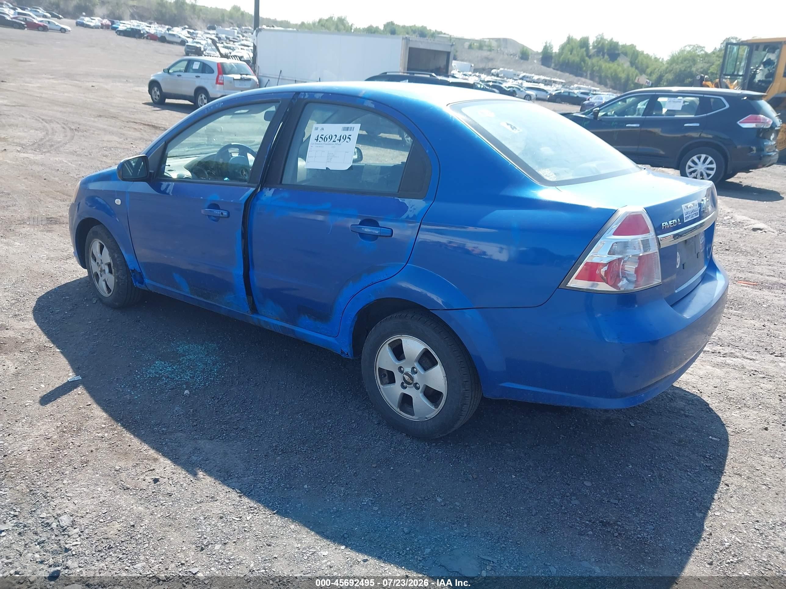 2007 Chevrolet Aveo Ls Blue vin: KL1TD56697B096520