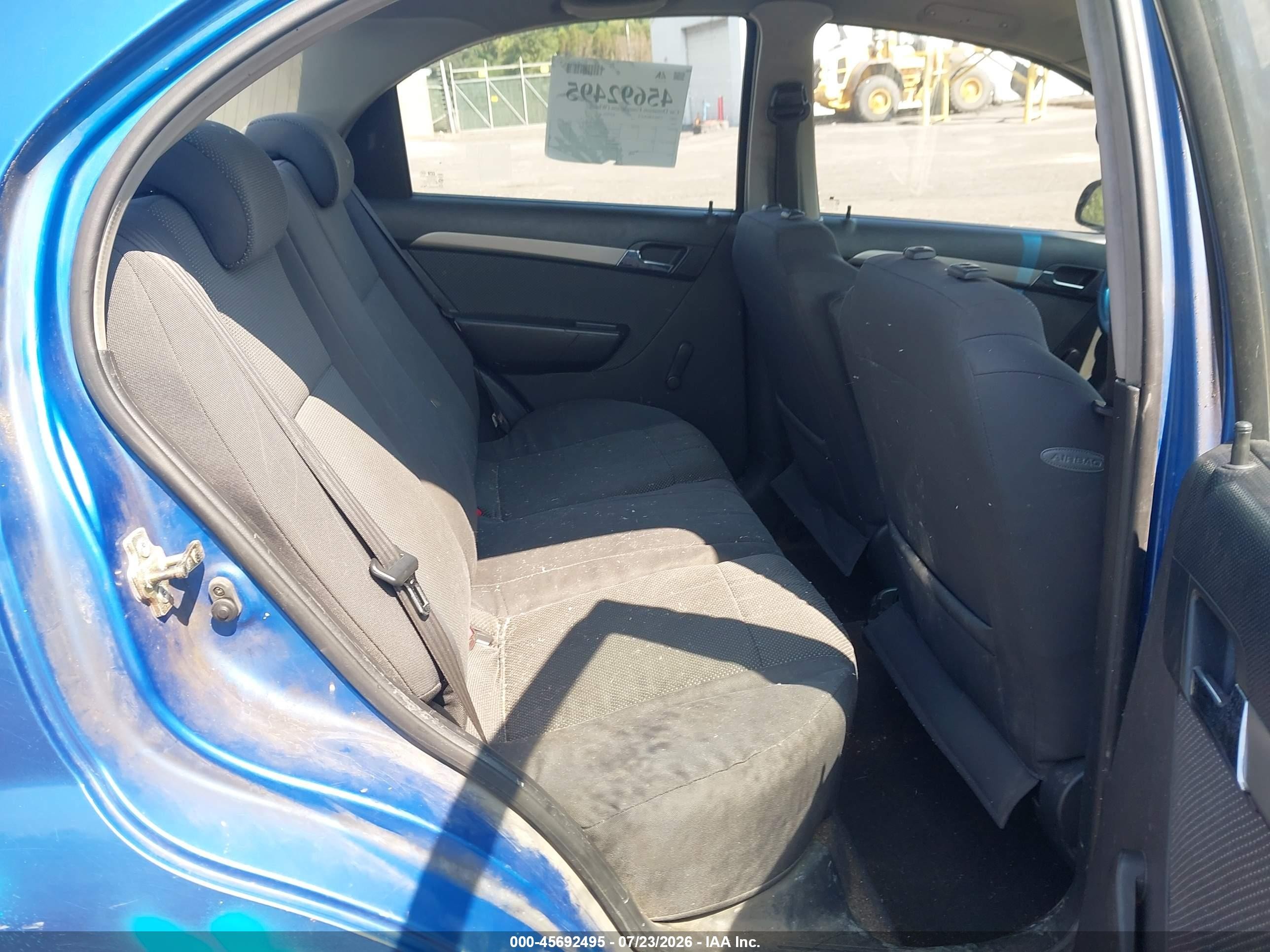 2007 Chevrolet Aveo Ls Blue vin: KL1TD56697B096520